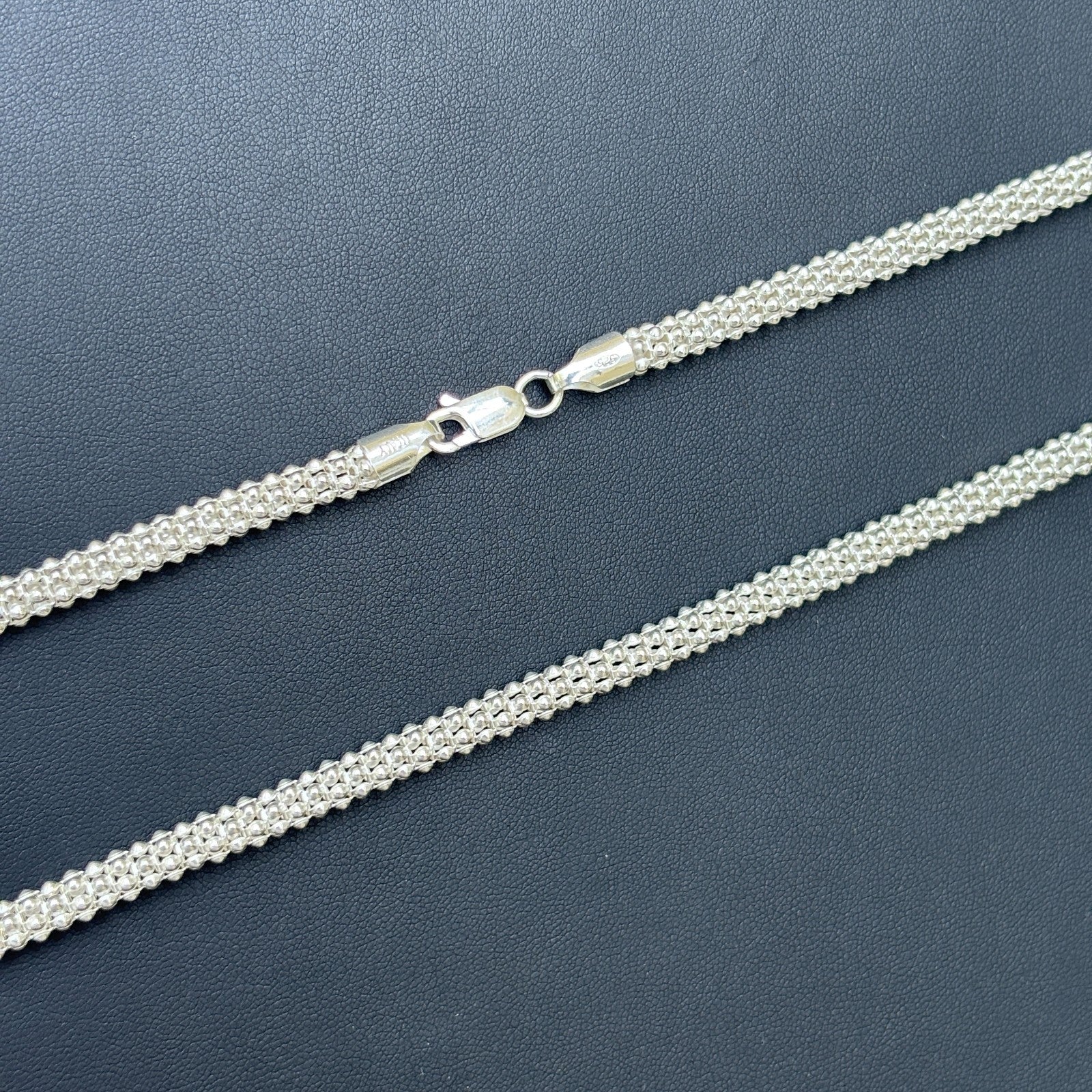925 Sterling Silver 6mm Popcorn Ice Link Chain Necklace - Image 12