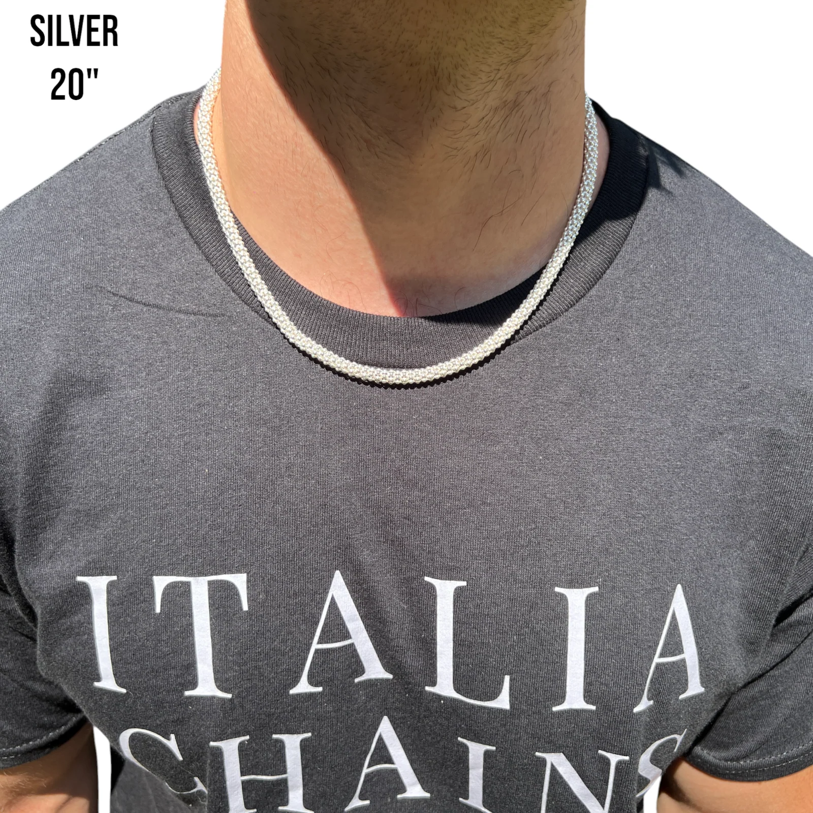 925 Sterling Silver 6mm Popcorn Ice Link Chain Necklace - Image 14