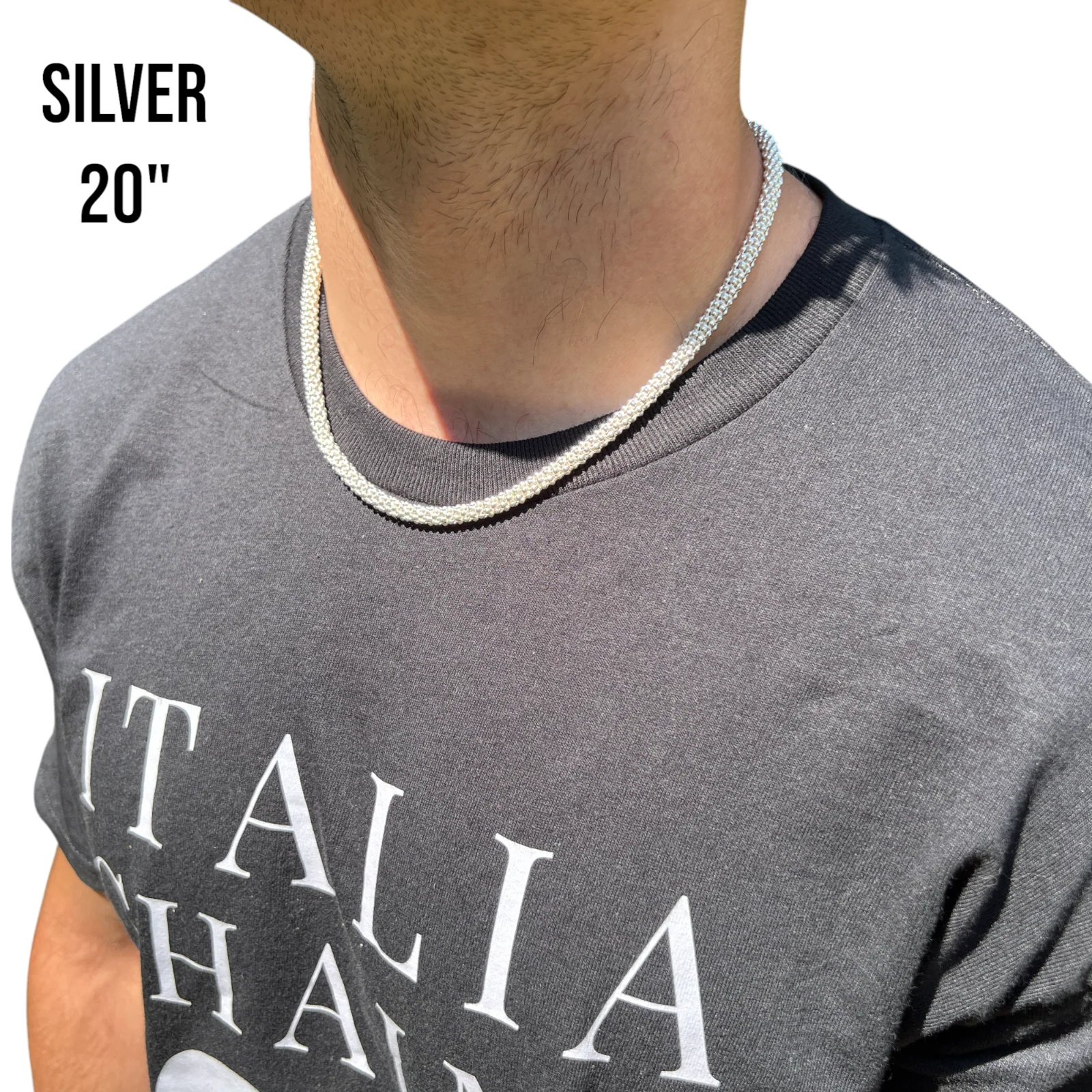 925 Sterling Silver 6mm Popcorn Ice Link Chain Necklace - Image 15