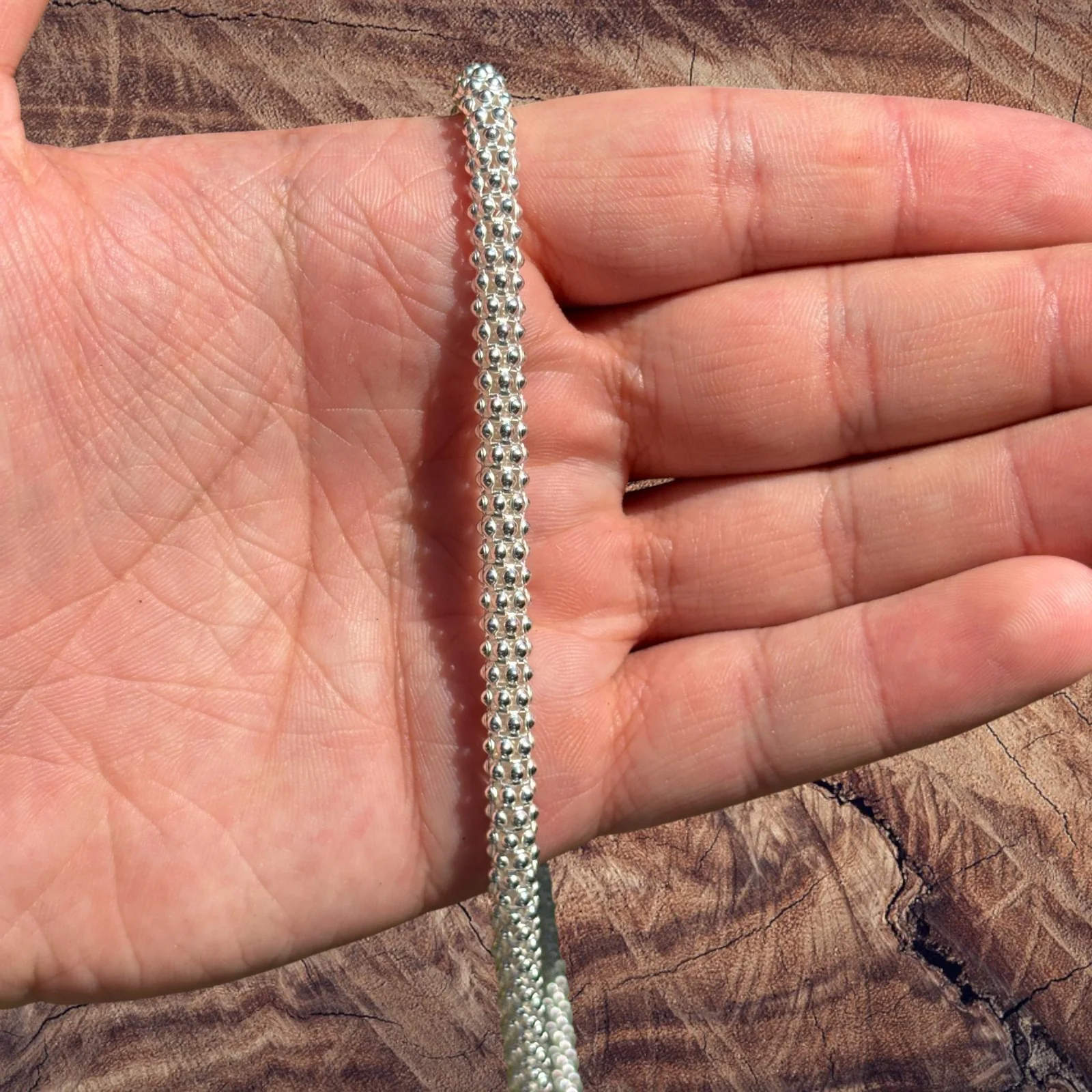 925 Sterling Silver 6mm Popcorn Ice Link Chain Necklace - Image 3