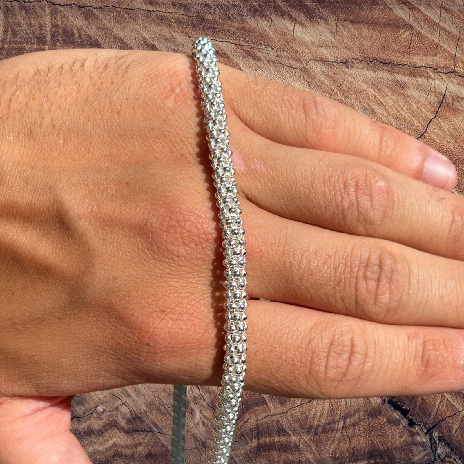 925 Sterling Silver 6mm Popcorn Ice Link Chain Necklace - Image 6