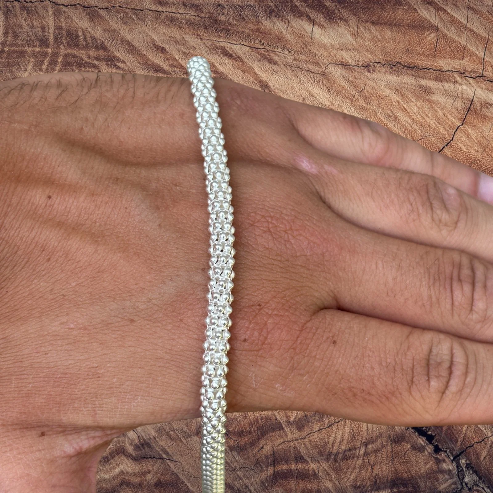 925 Sterling Silver 6mm Popcorn Ice Link Chain Necklace - Image 9