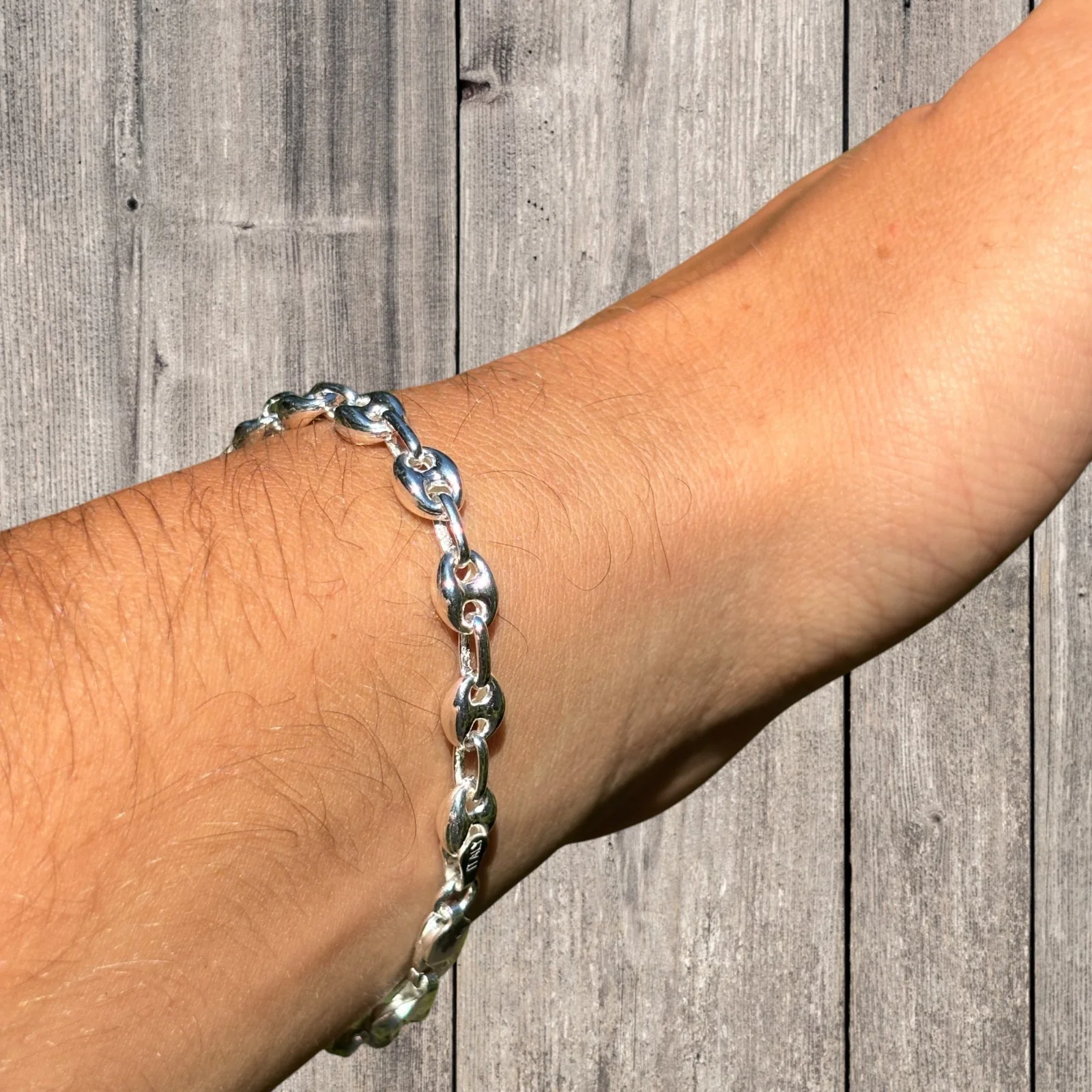 925 Sterling Silver 6mm Puffed Gucci Bracelet - Image 10