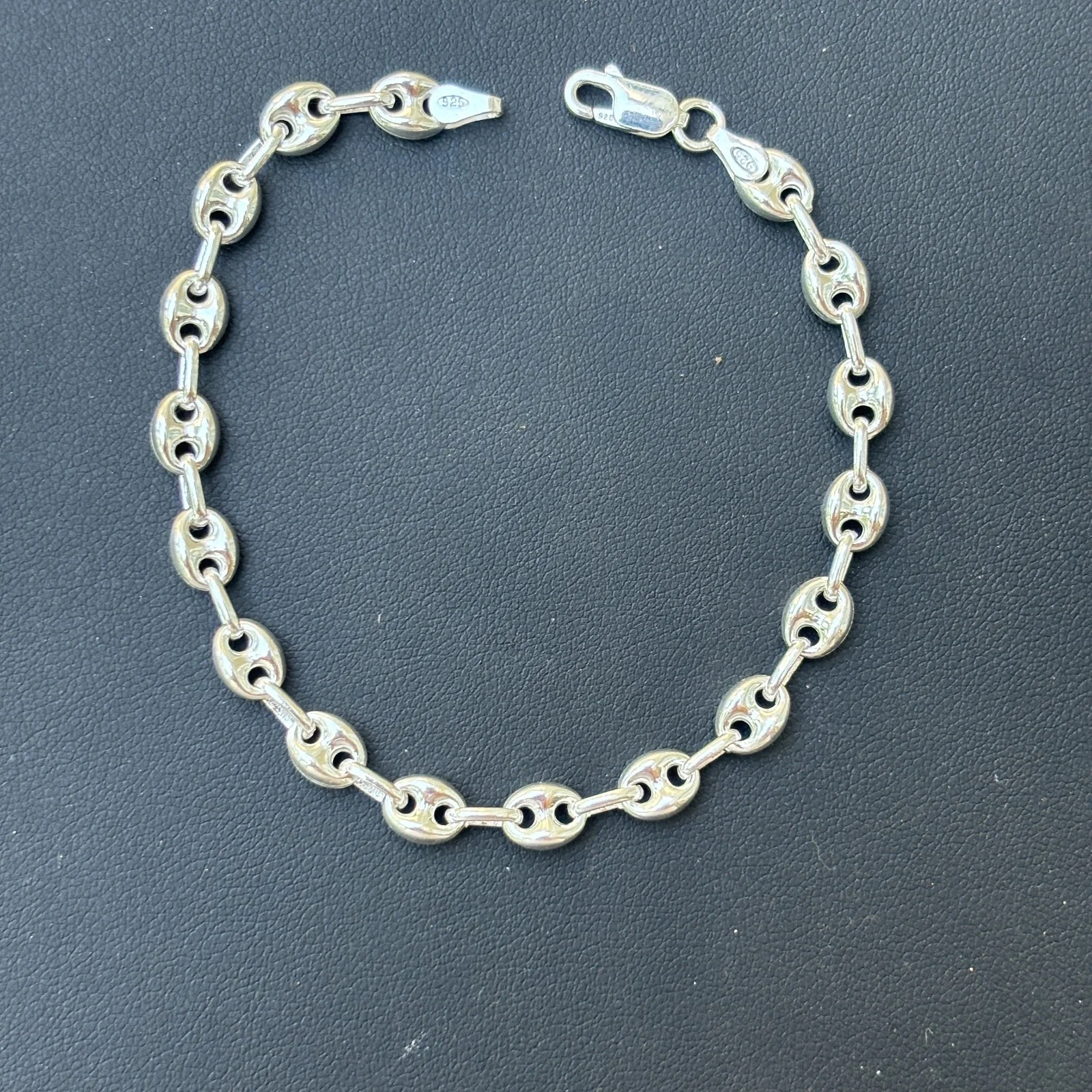 925 Sterling Silver 6mm Puffed Gucci Bracelet - Image 12