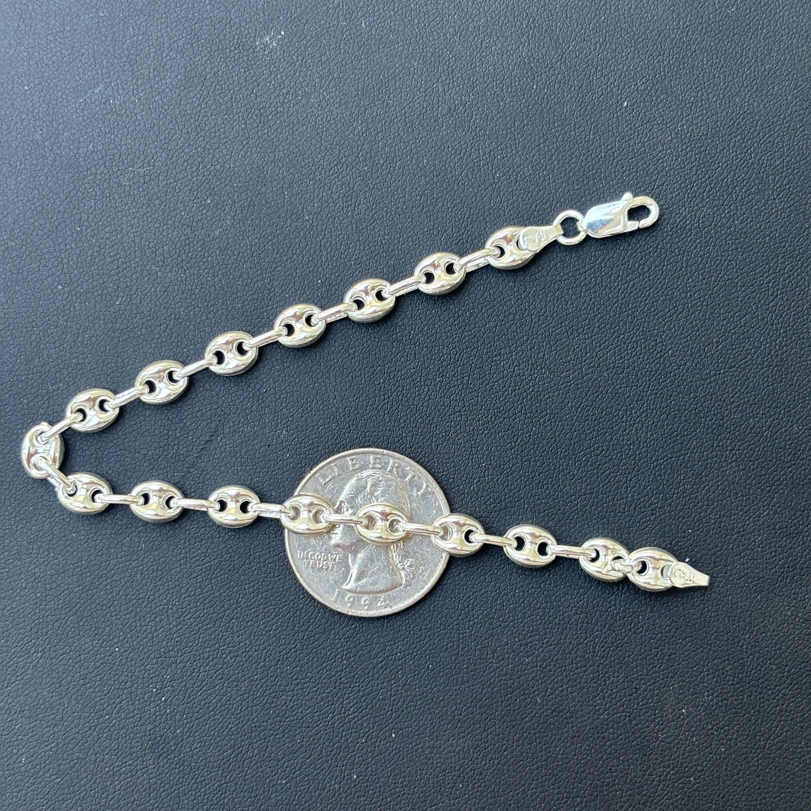 925 Sterling Silver 6mm Puffed Gucci Bracelet - Image 13