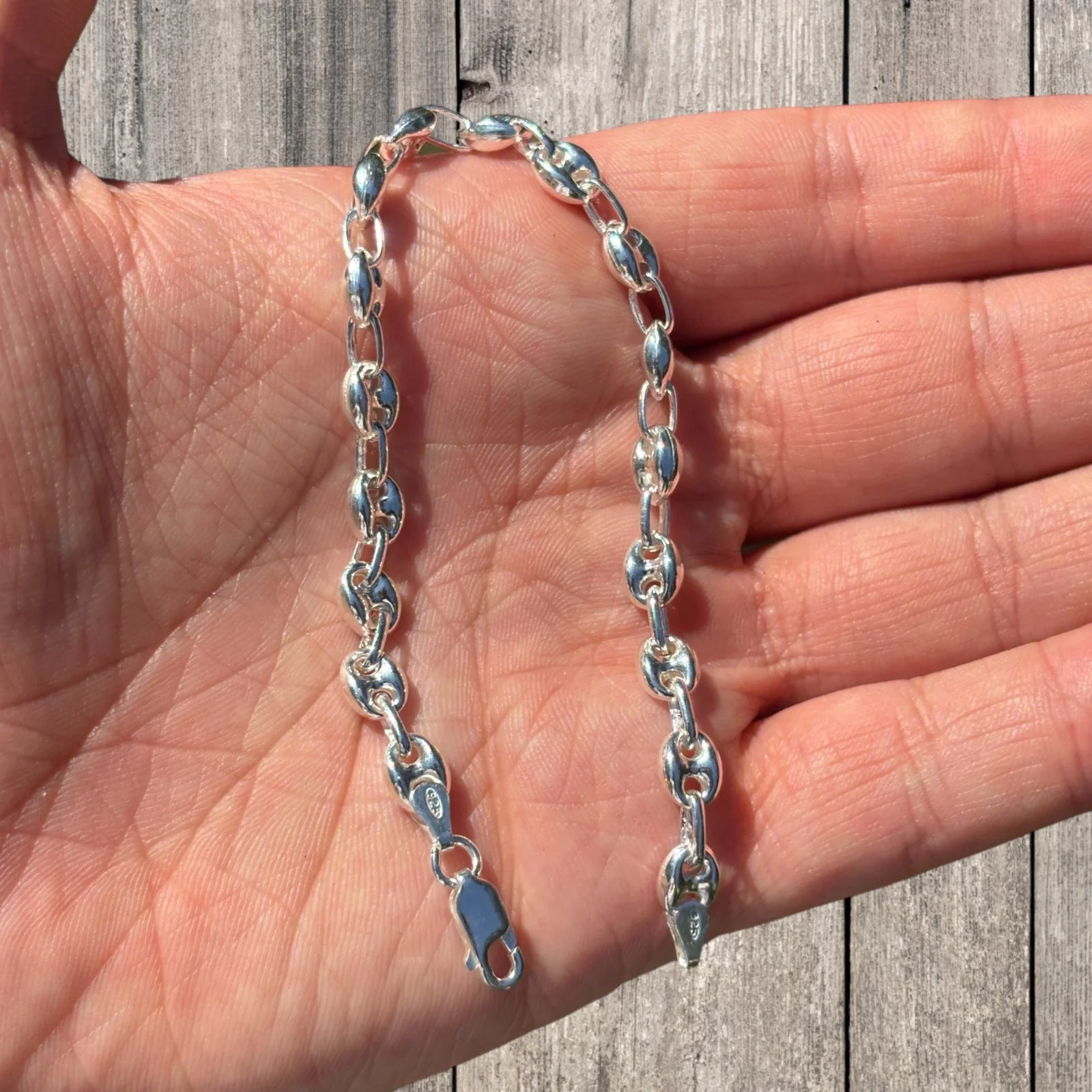 925 Sterling Silver 6mm Puffed Gucci Bracelet - Image 24