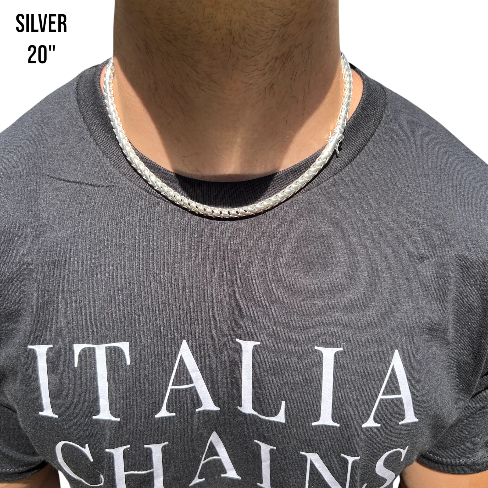 925 Sterling Silver 6mm Rounded Franco Chain Necklace - Image 12