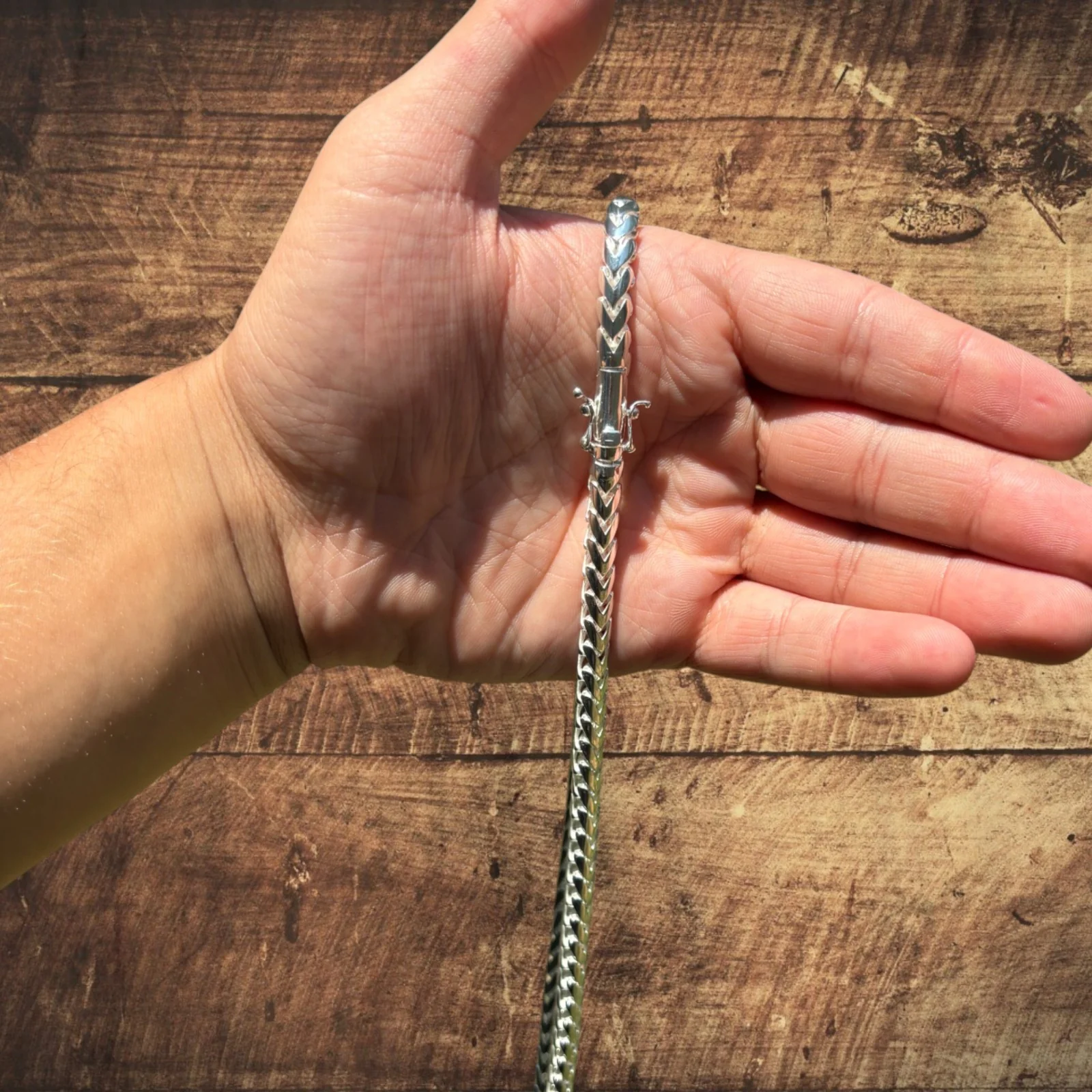 925 Sterling Silver 6mm Rounded Franco Chain Necklace - Image 6