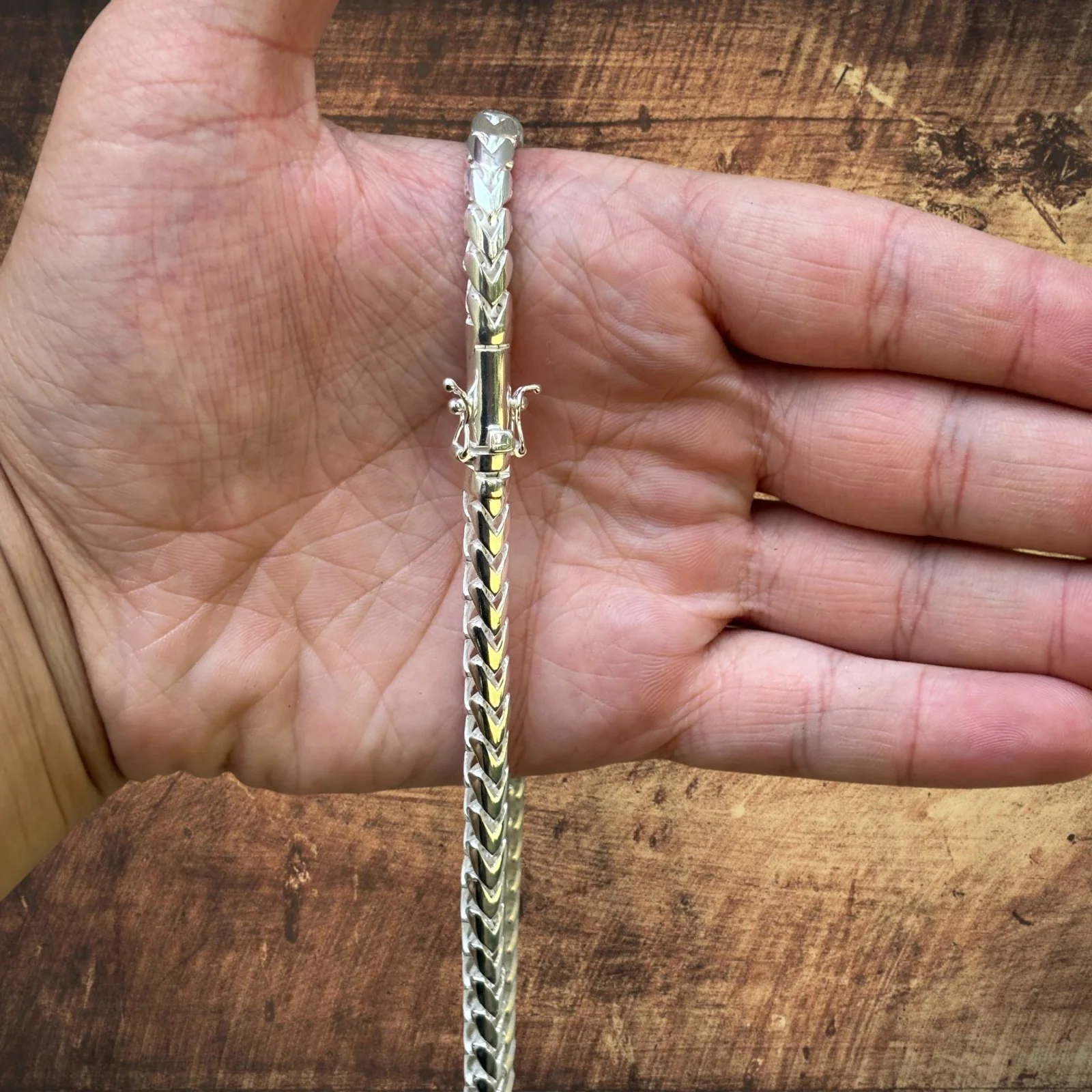 925 Sterling Silver 6mm Rounded Franco Chain Necklace - Image 8