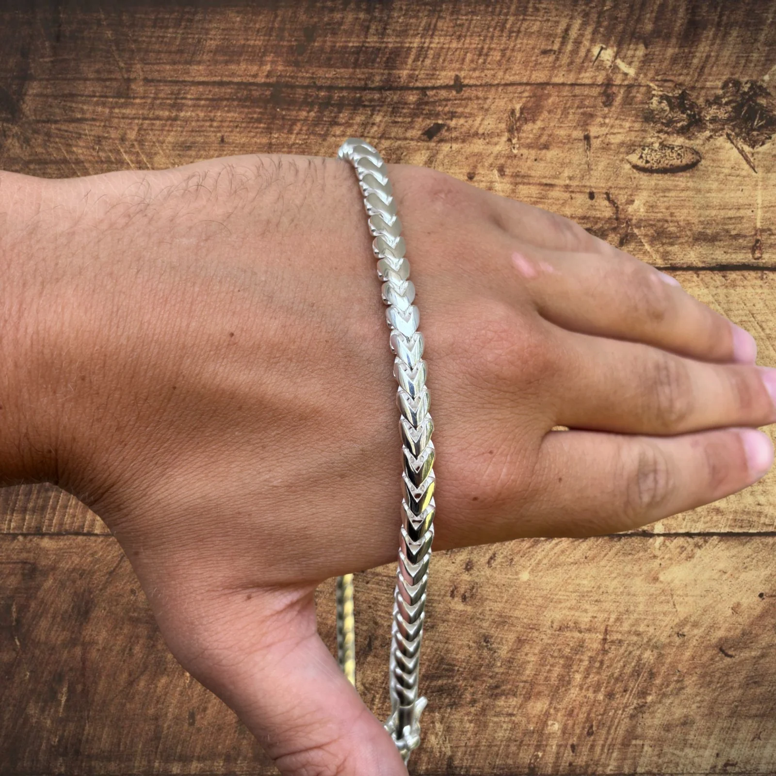 925 Sterling Silver 6mm Rounded Franco Chain Necklace - Image 9