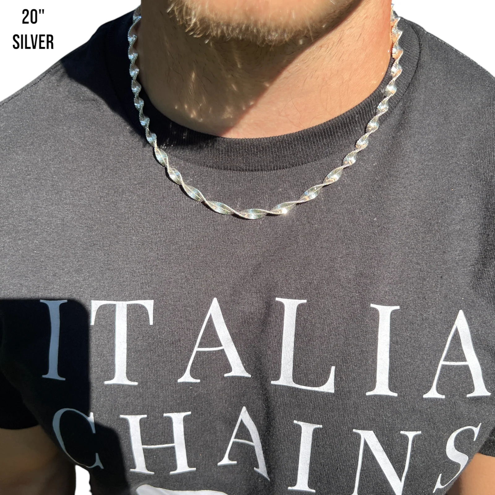 925 Sterling Silver 6mm Singapore Chain Necklace - Image 11