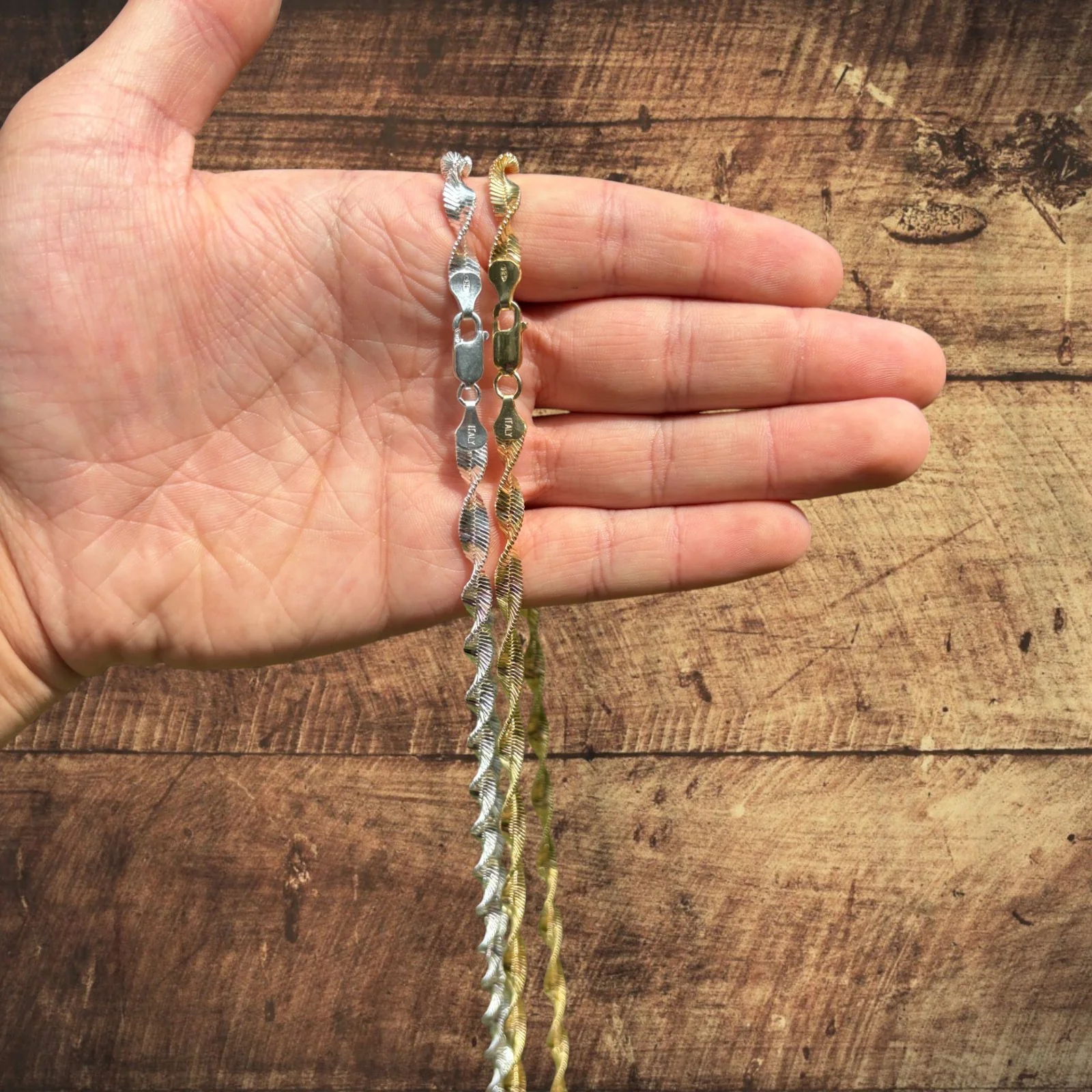 925 Sterling Silver 6mm Singapore Chain Necklace - Image 4