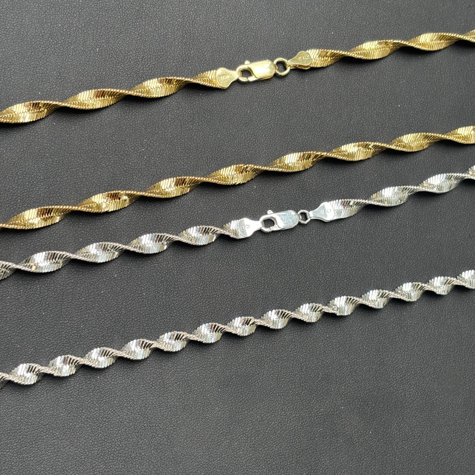 925 Sterling Silver 6mm Singapore Chain Necklace - Image 8