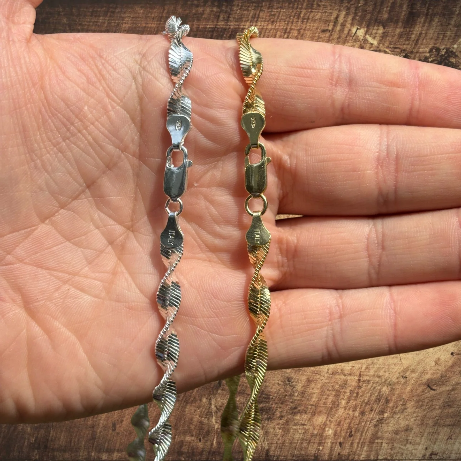 925 Sterling Silver 6mm Singapore Chain Necklace - Image 9