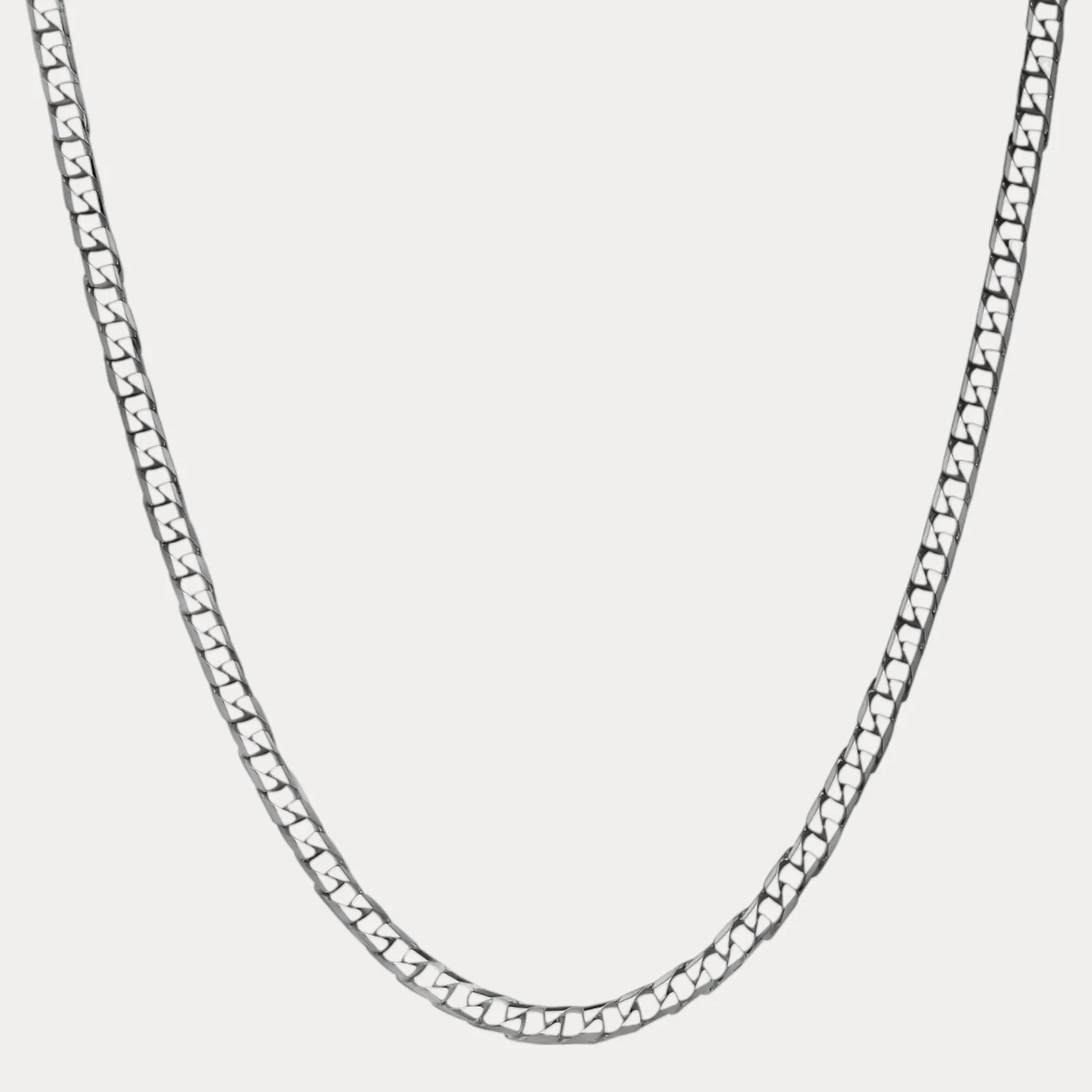 925 Sterling Silver 6mm Square Curb Chain Necklace