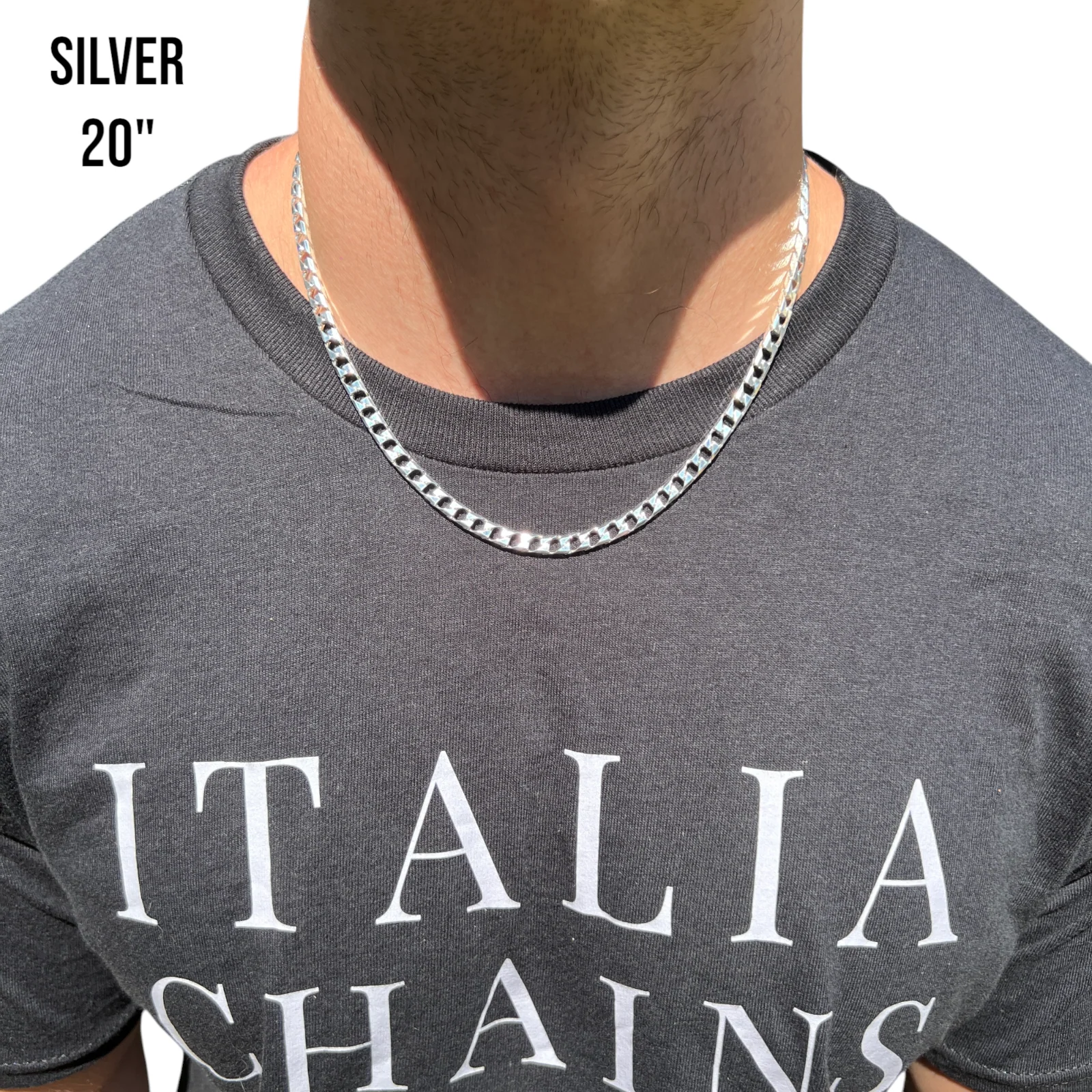 925 Sterling Silver 6mm Square Curb Chain Necklace - Image 10