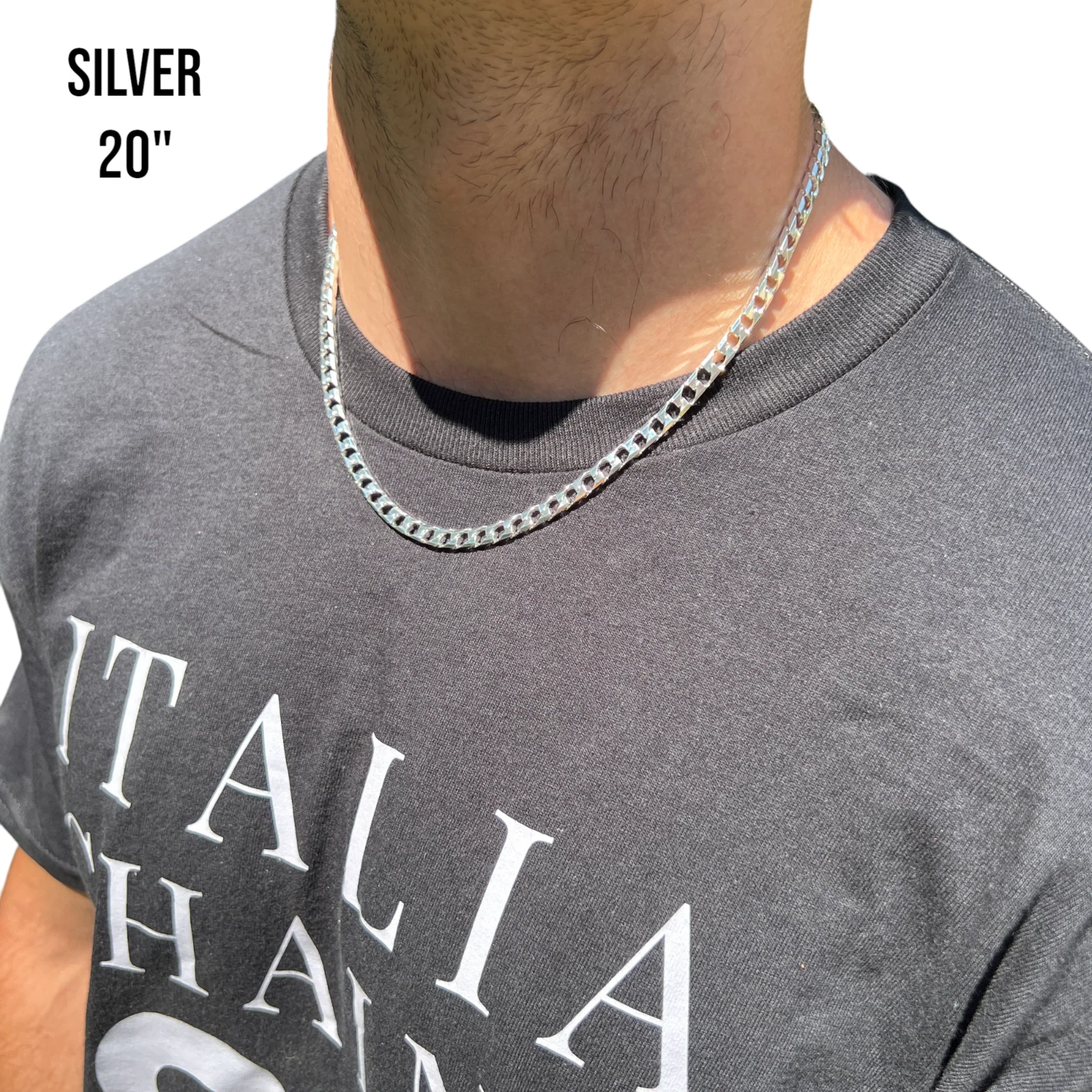 925 Sterling Silver 6mm Square Curb Chain Necklace - Image 11