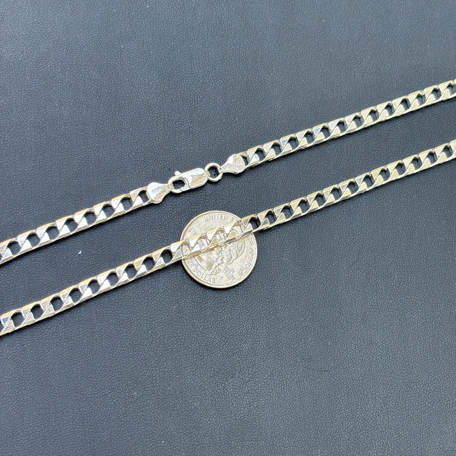 925 Sterling Silver 6mm Square Curb Chain Necklace - Image 9