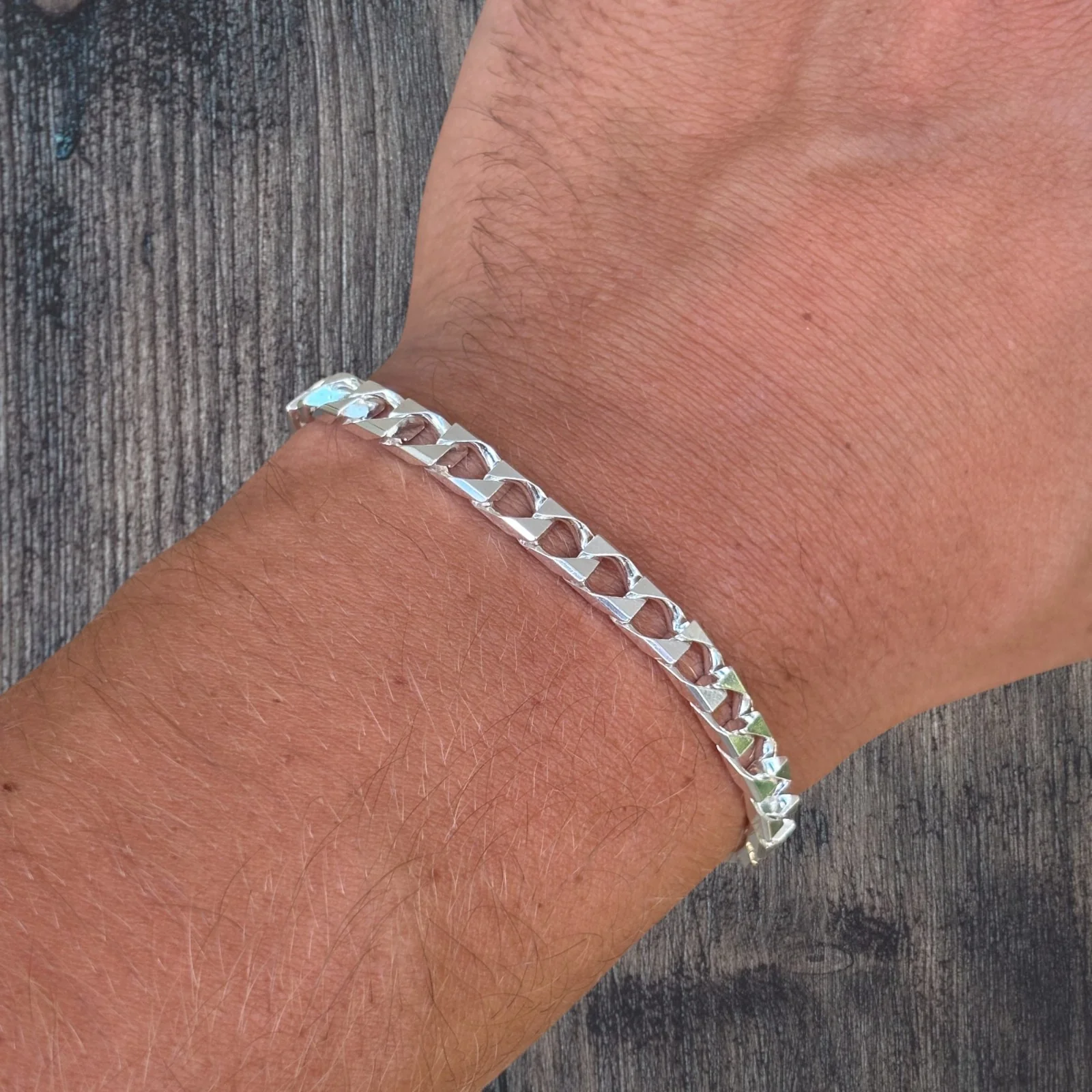 925 Sterling Silver 6mm Square Curb Bracelet - Image 11