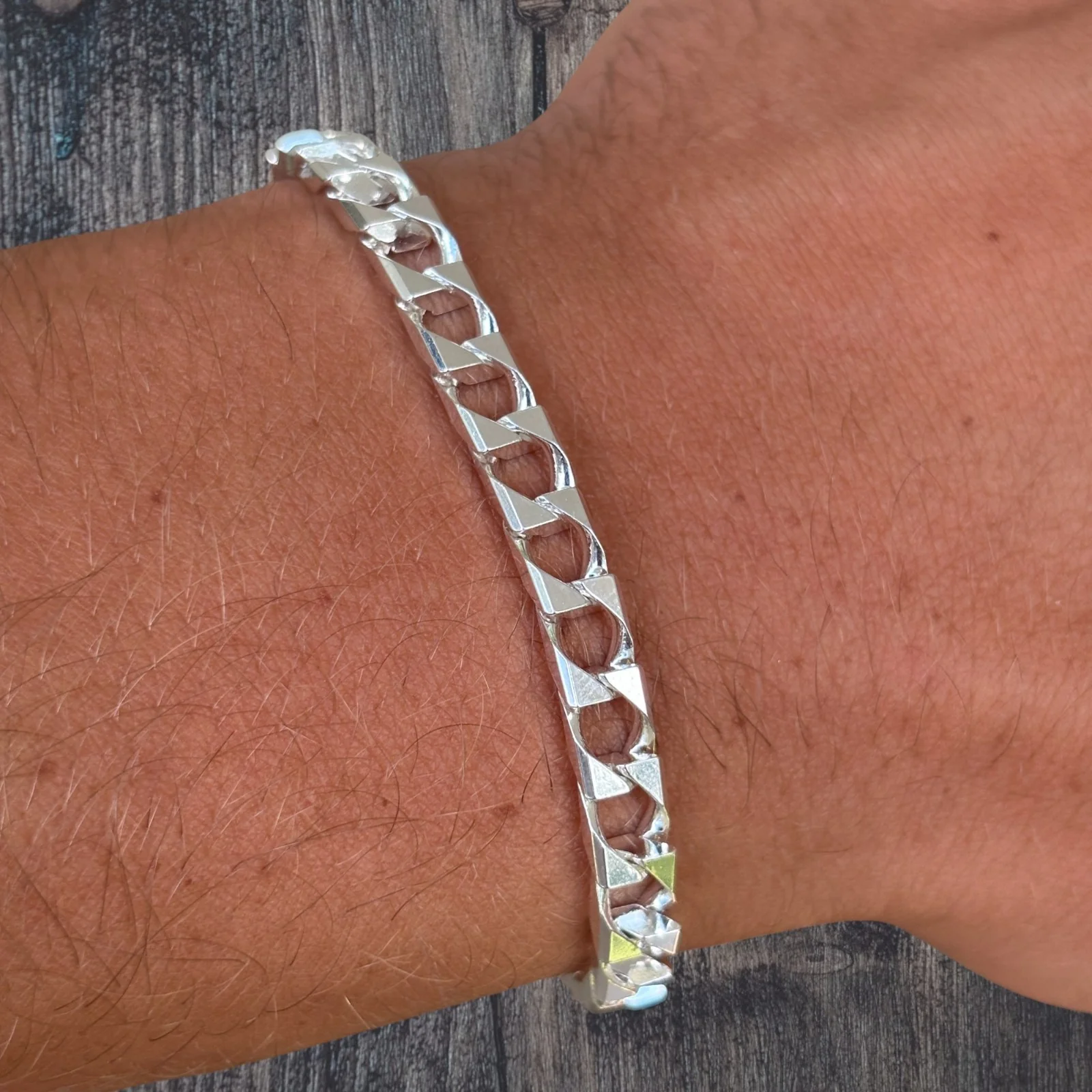 925 Sterling Silver 6mm Square Curb Bracelet - Image 12