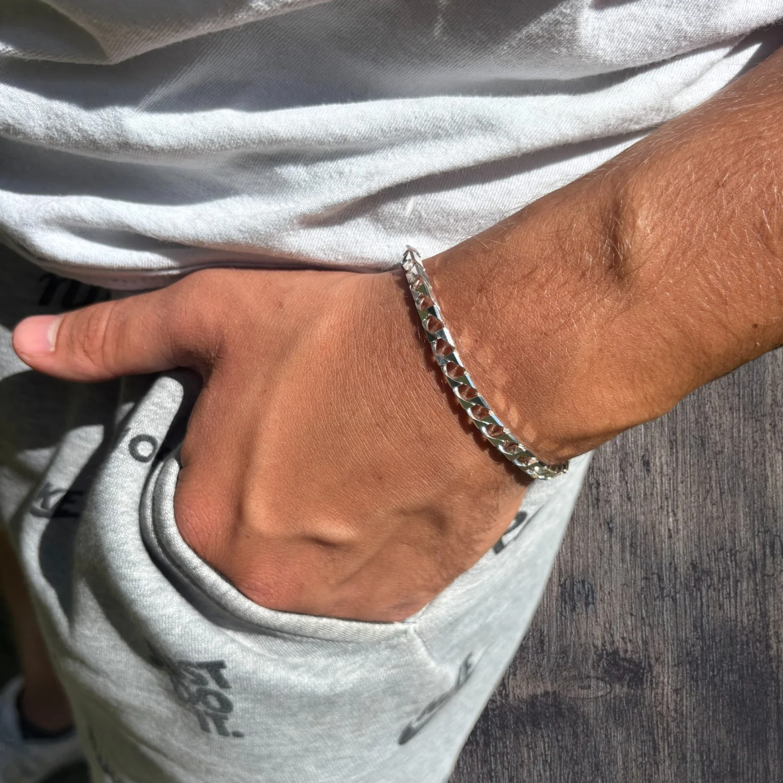 925 Sterling Silver 6mm Square Curb Bracelet - Image 15