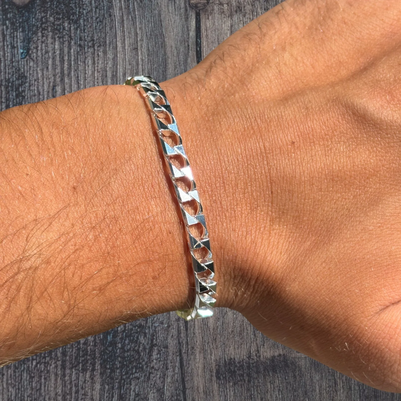 925 Sterling Silver 6mm Square Curb Bracelet - Image 4
