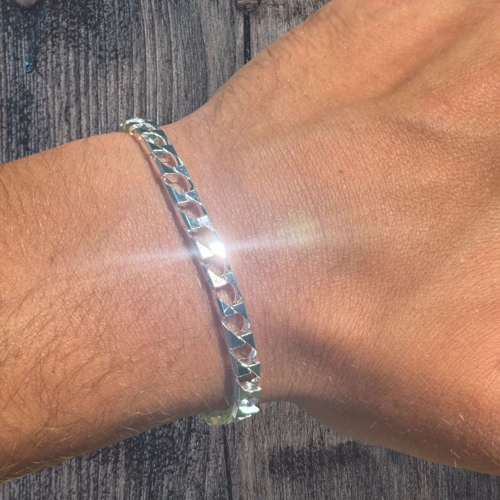 925 Sterling Silver 6mm Square Curb Bracelet - Image 6