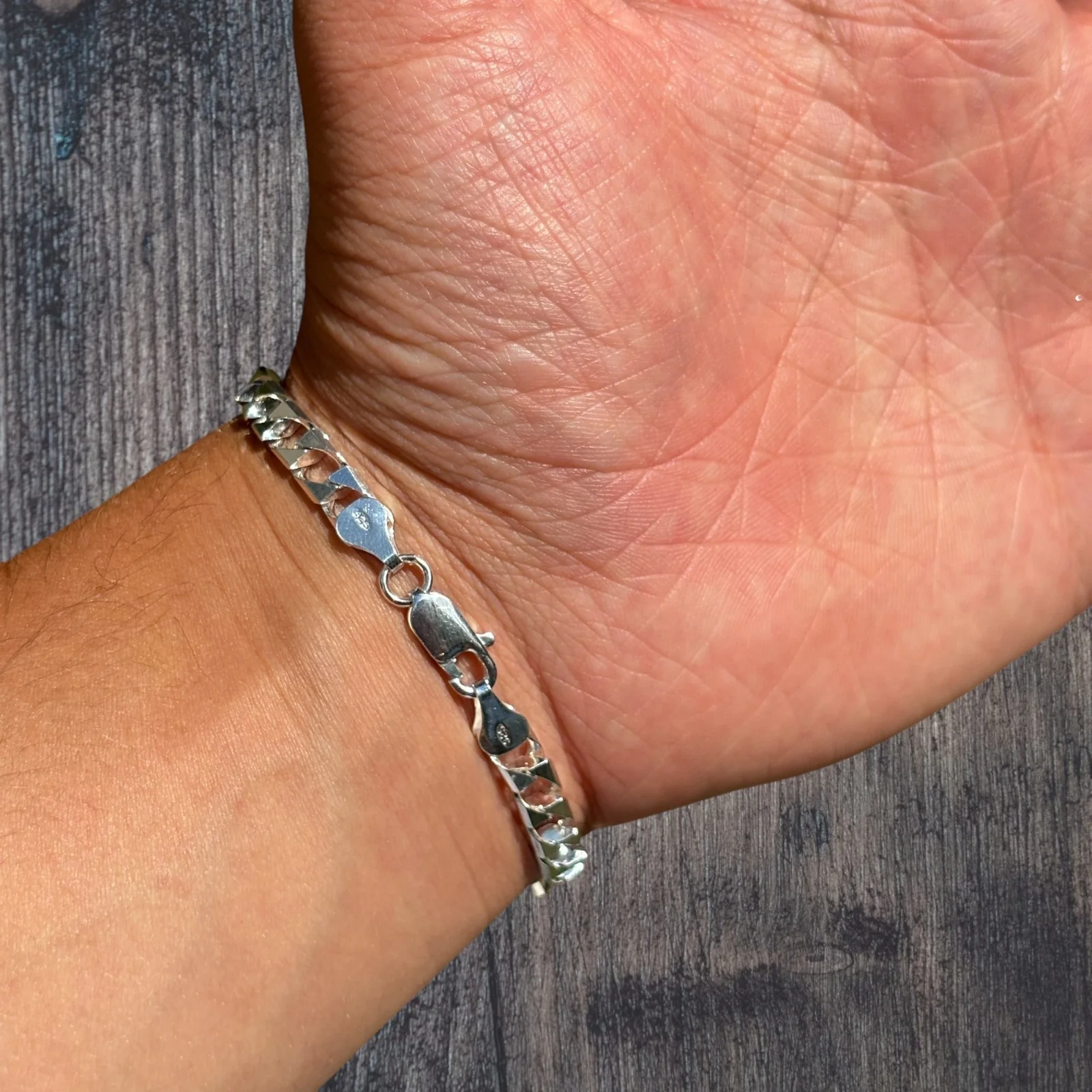 925 Sterling Silver 6mm Square Curb Bracelet - Image 7