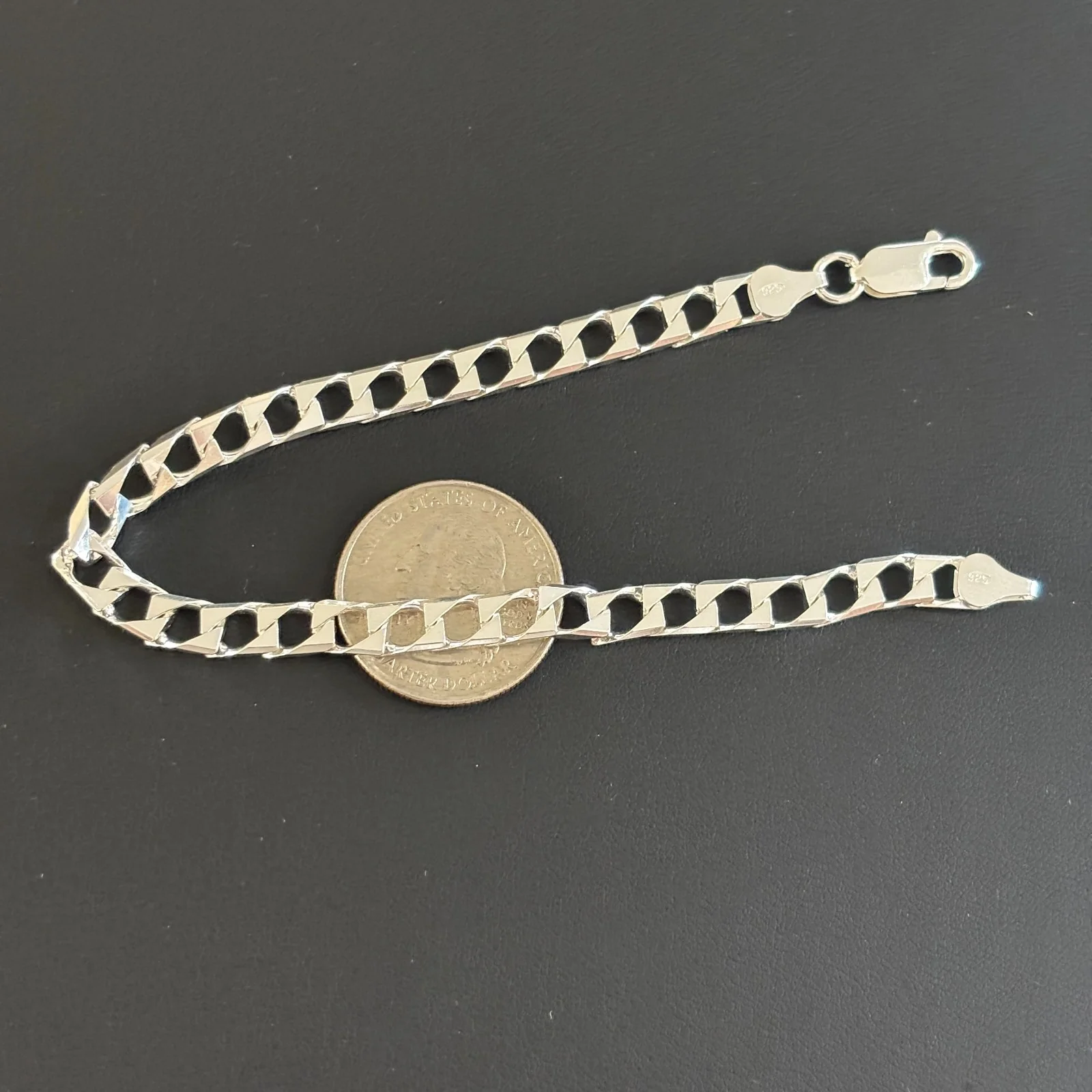 925 Sterling Silver 6mm Square Curb Bracelet - Image 8