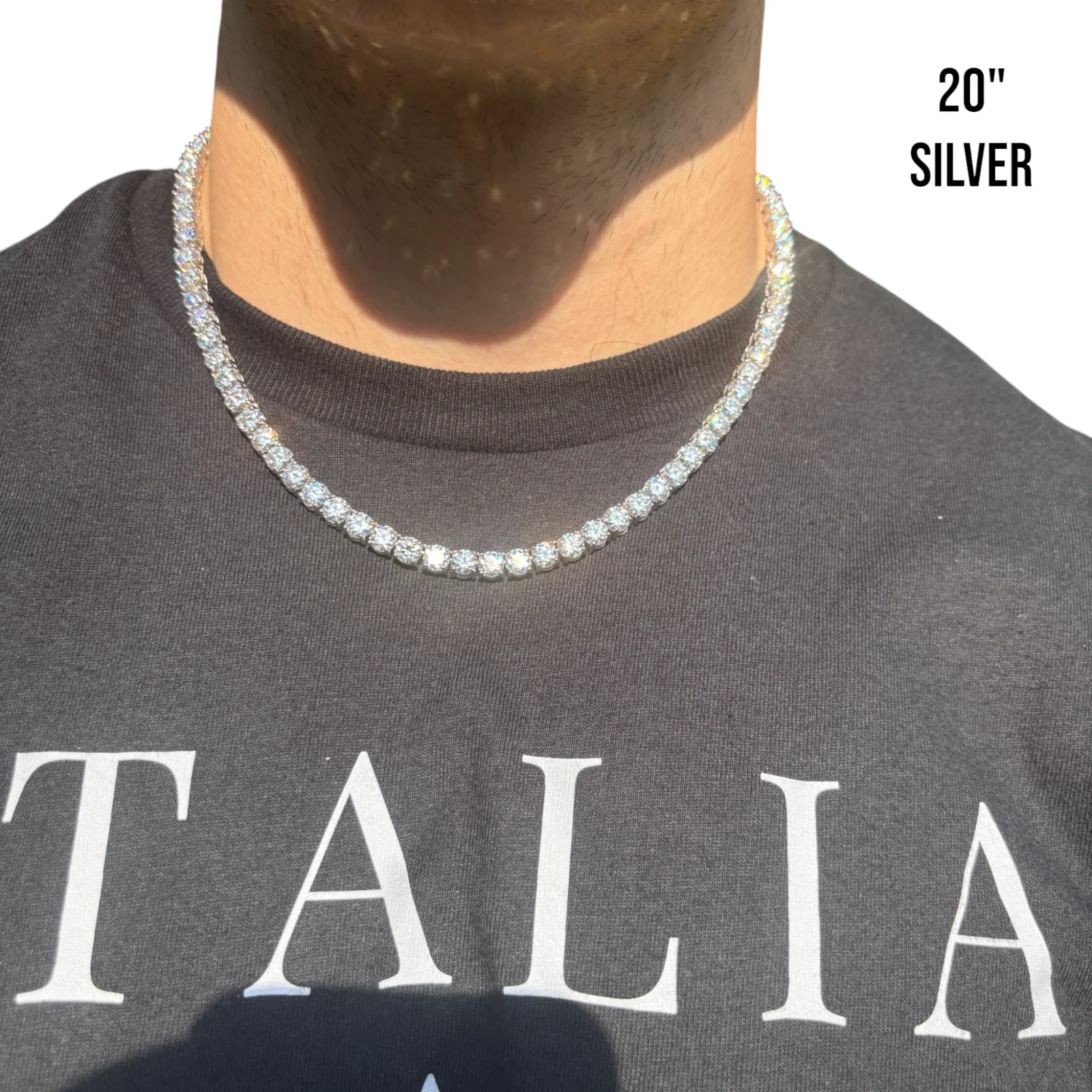 925 Sterling Silver 6mm Tennis Chain Necklace - CZ Or Moissanite - Image 14