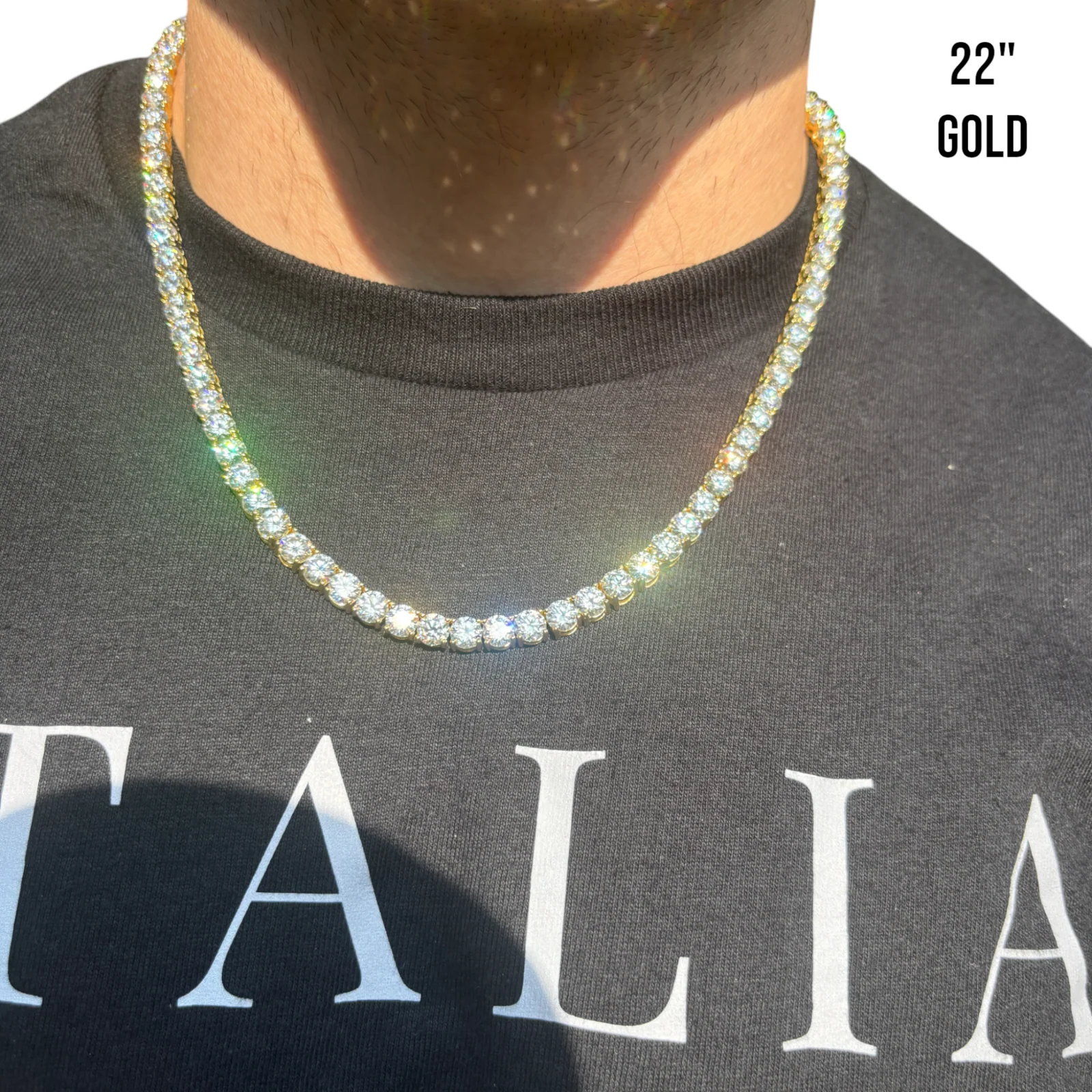 925 Sterling Silver 6mm Tennis Chain Necklace - CZ Or Moissanite - Image 17