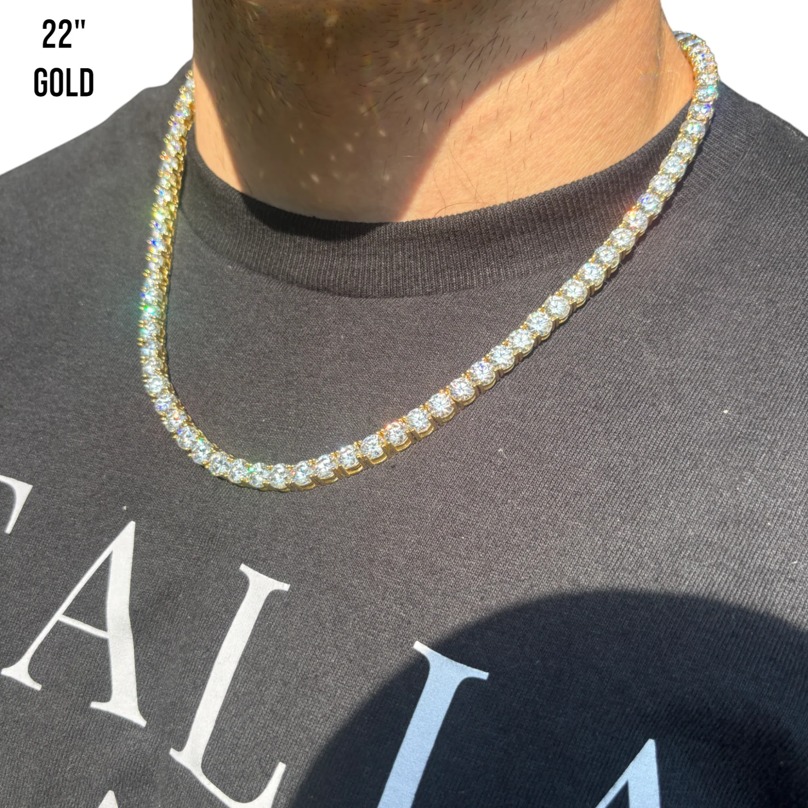 925 Sterling Silver 6mm Tennis Chain Necklace - CZ Or Moissanite - Image 18