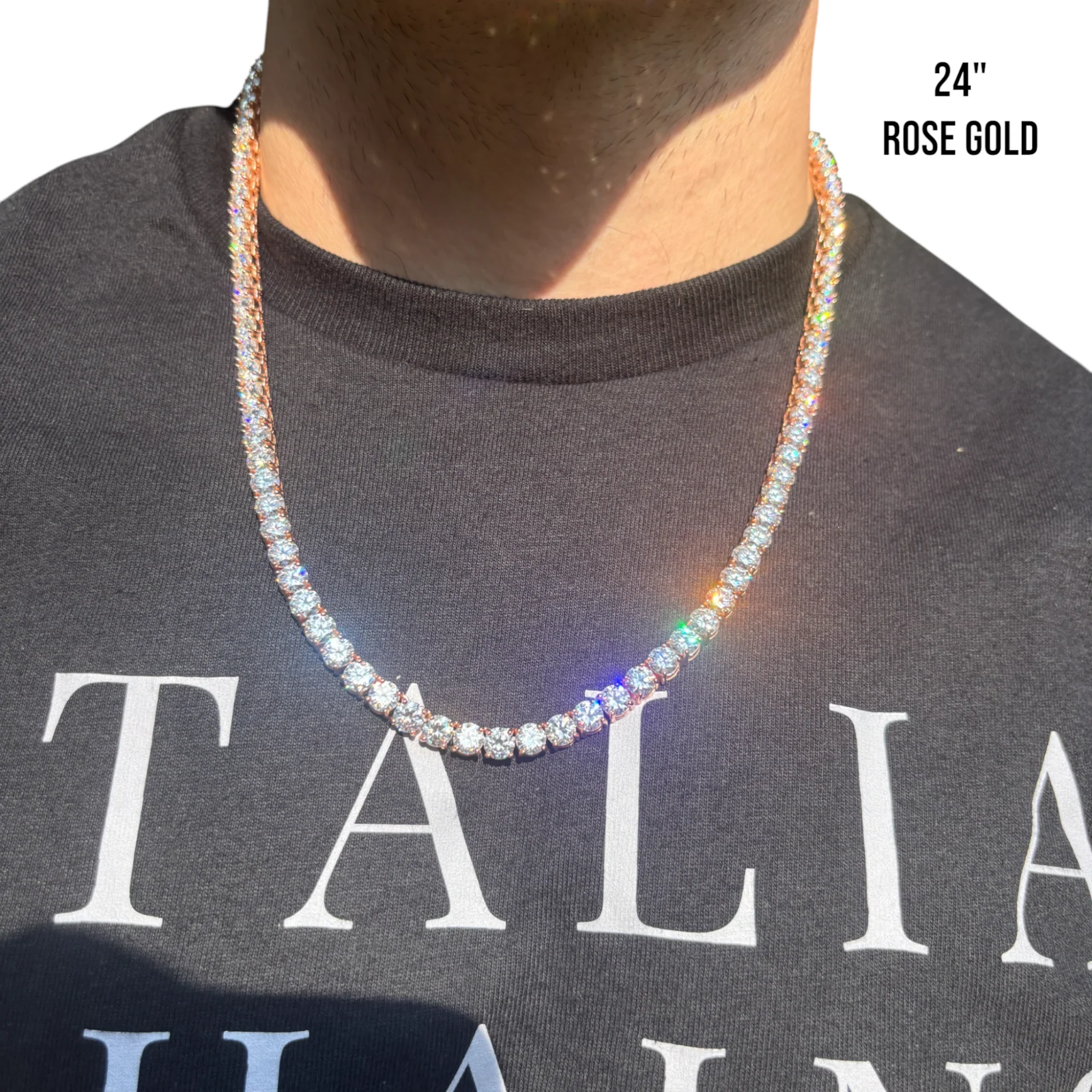 925 Sterling Silver 6mm Tennis Chain Necklace - CZ Or Moissanite - Image 19