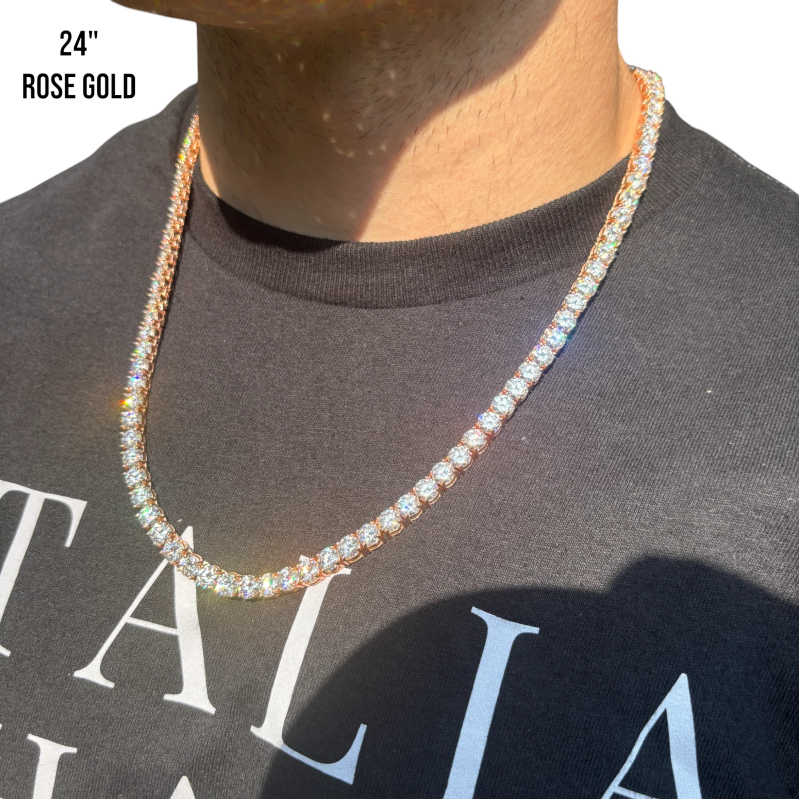 925 Sterling Silver 6mm Tennis Chain Necklace - CZ Or Moissanite - Image 20
