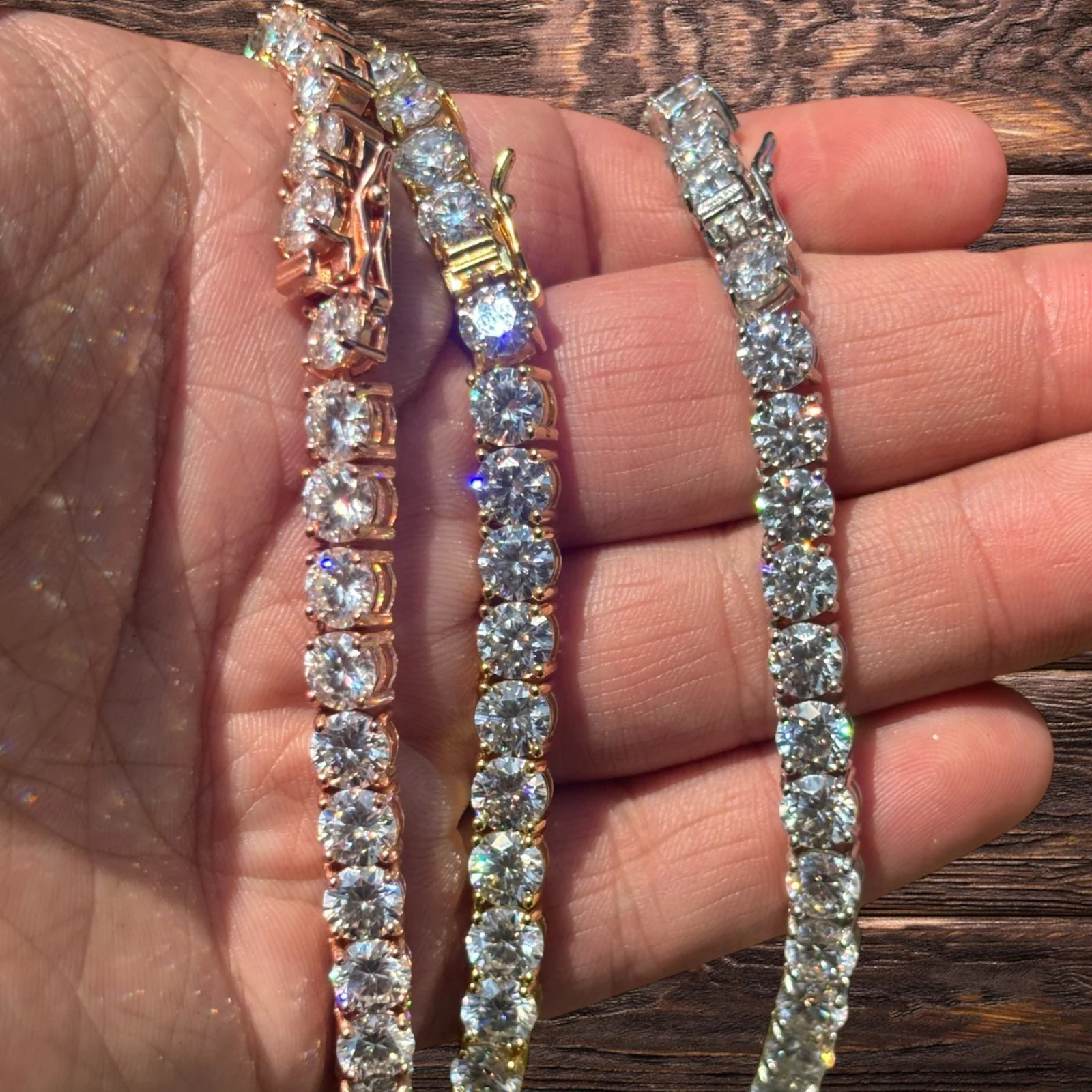 925 Sterling Silver 6mm Tennis Chain Necklace - CZ Or Moissanite - Image 5