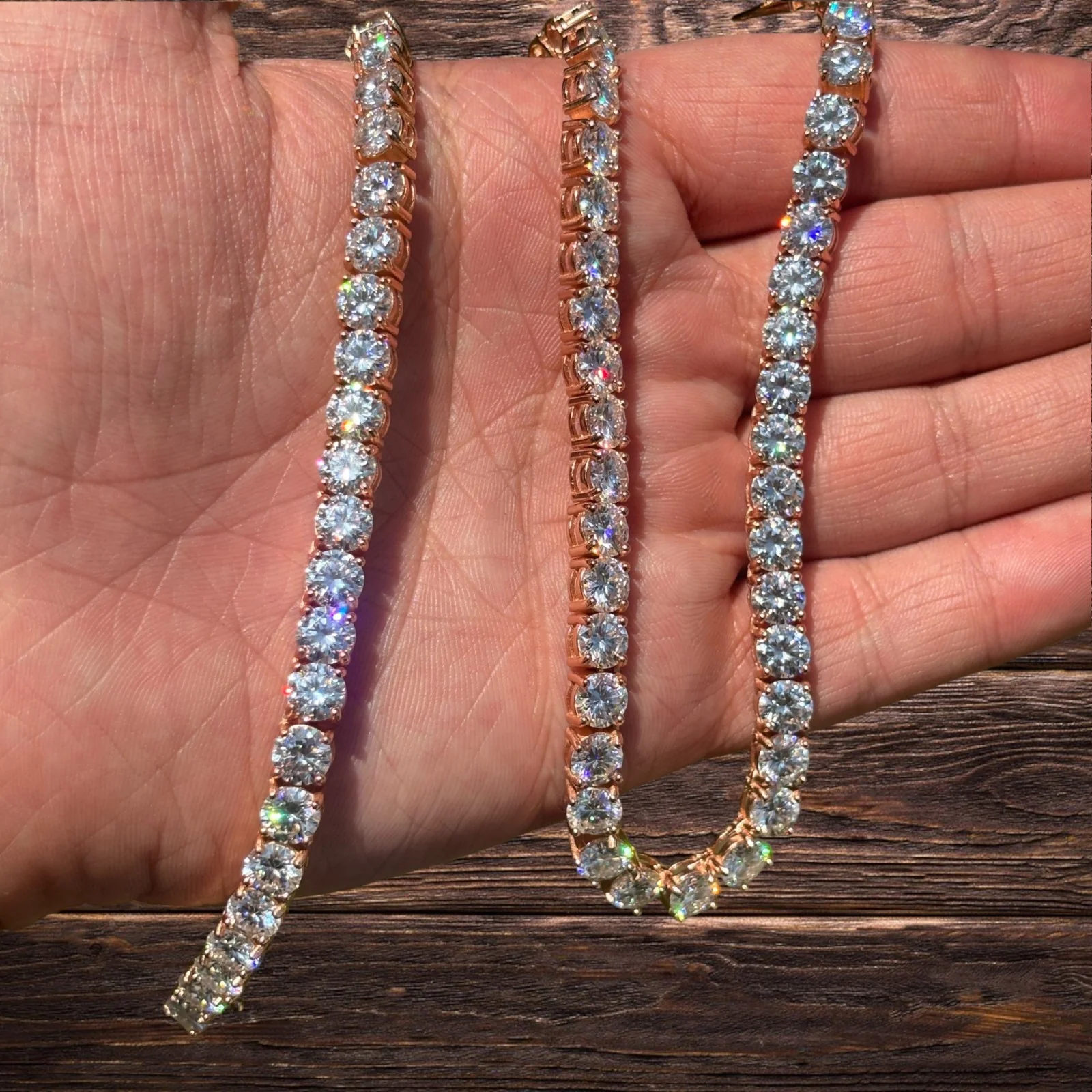 925 Sterling Silver 6mm Tennis Chain Necklace - CZ Or Moissanite - Image 7
