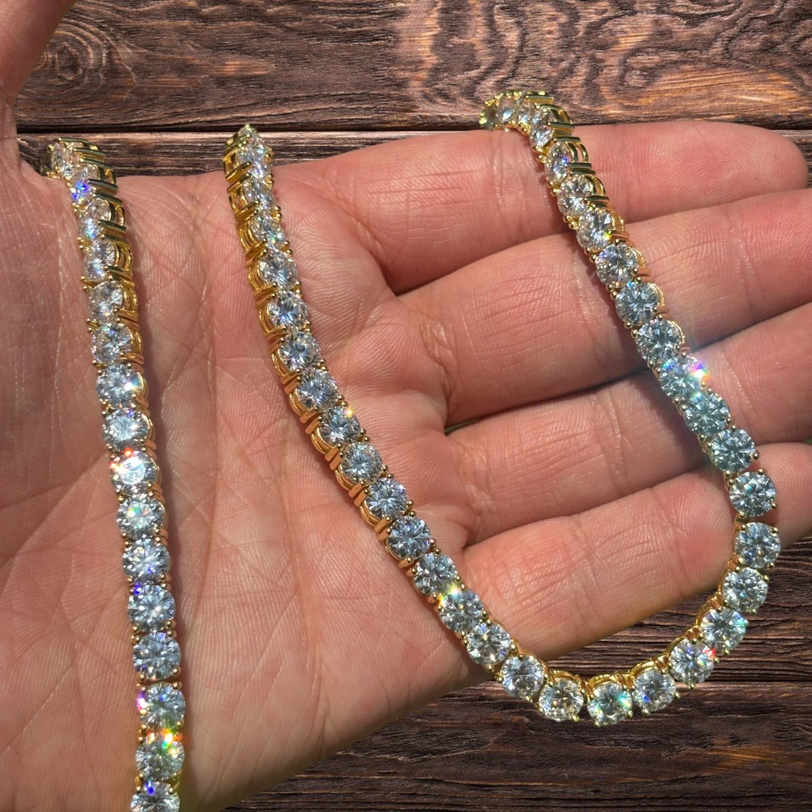 925 Sterling Silver 6mm Tennis Chain Necklace - CZ Or Moissanite - Image 8
