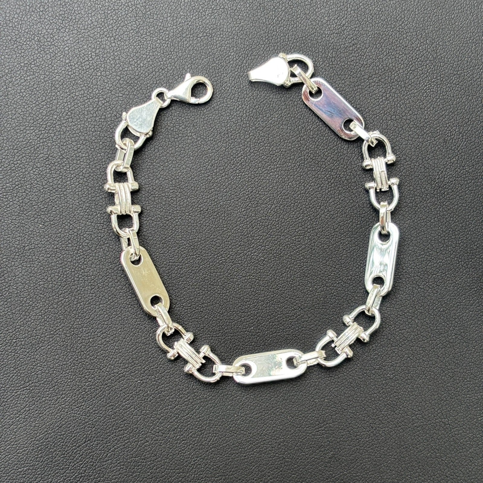 925 Sterling Silver 7.5mm Custom Ferragamo Link Bracelet - Image 5