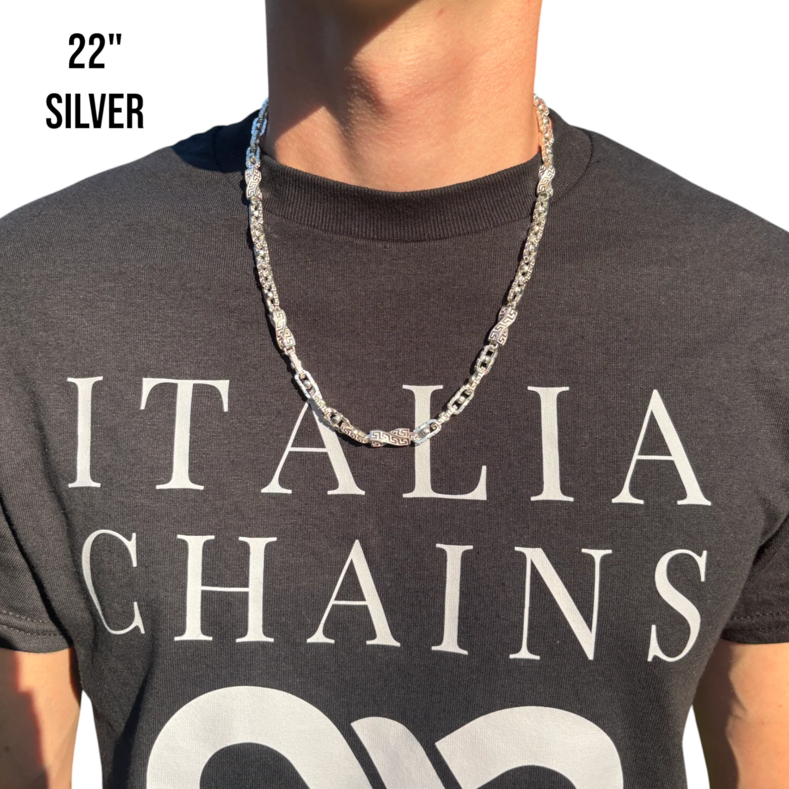 925 Sterling Silver 7.5mm Ferragamo Mariner Chain Necklace - Image 10