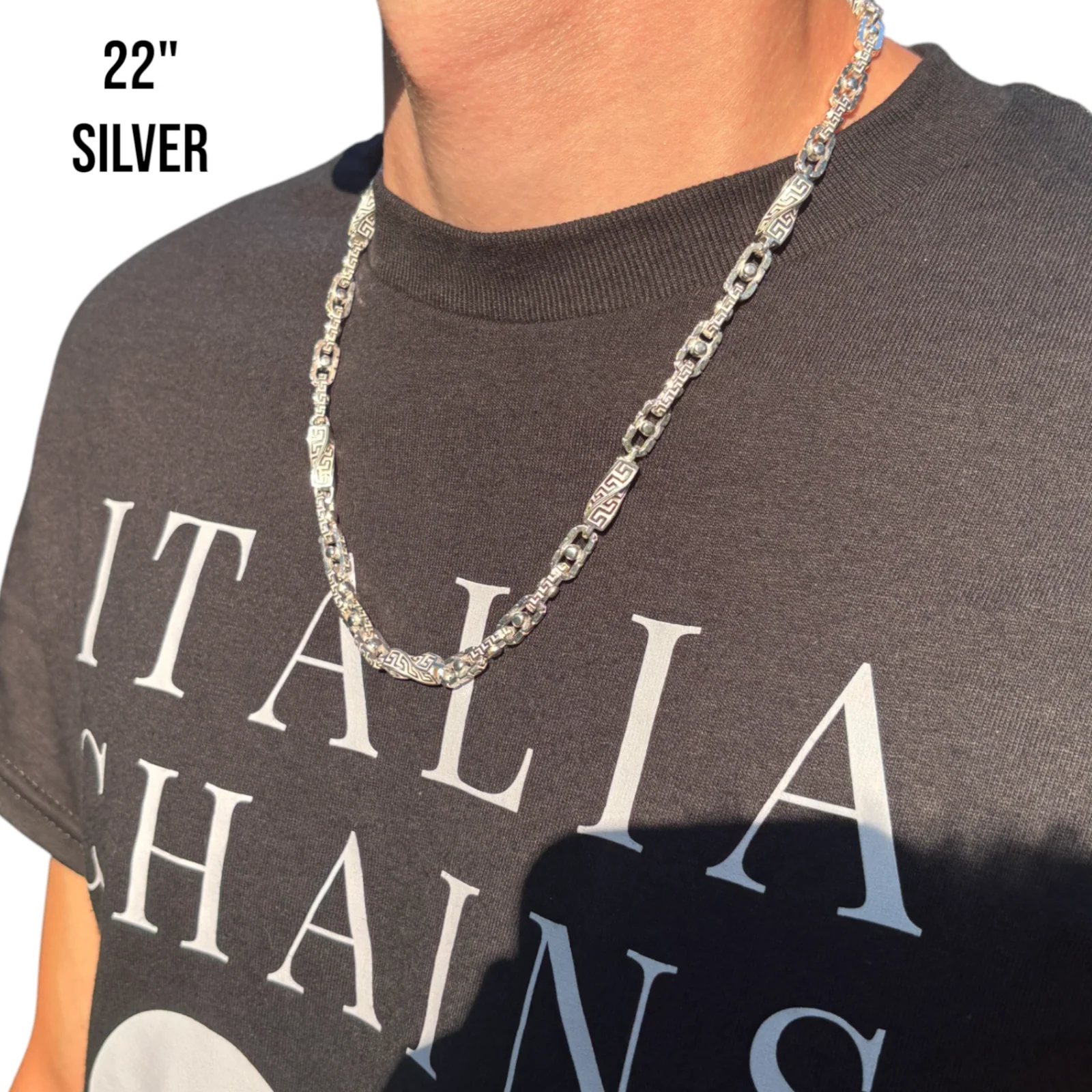 925 Sterling Silver 7.5mm Ferragamo Mariner Chain Necklace - Image 11