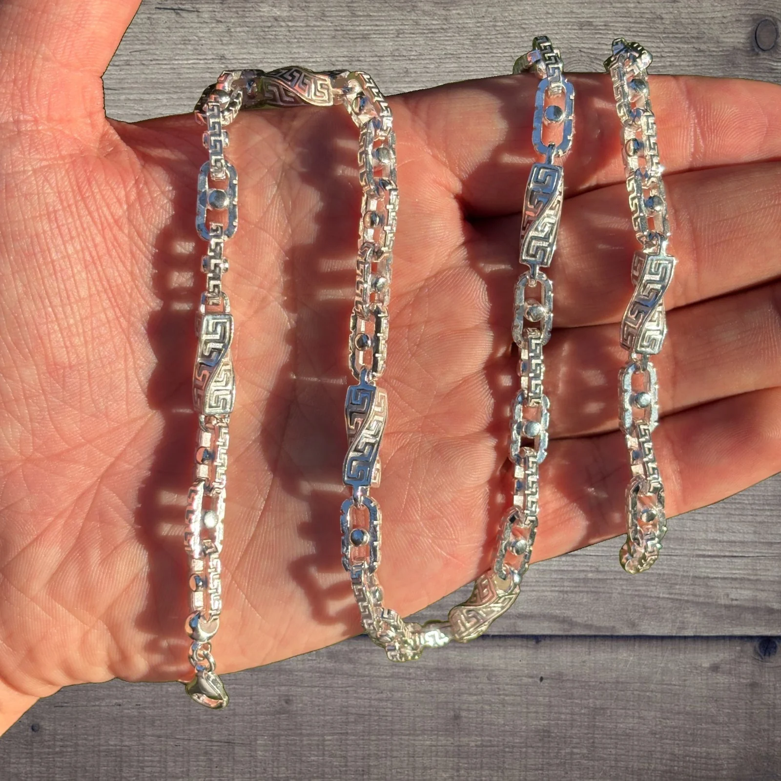925 Sterling Silver 7.5mm Ferragamo Mariner Chain Necklace - Image 3
