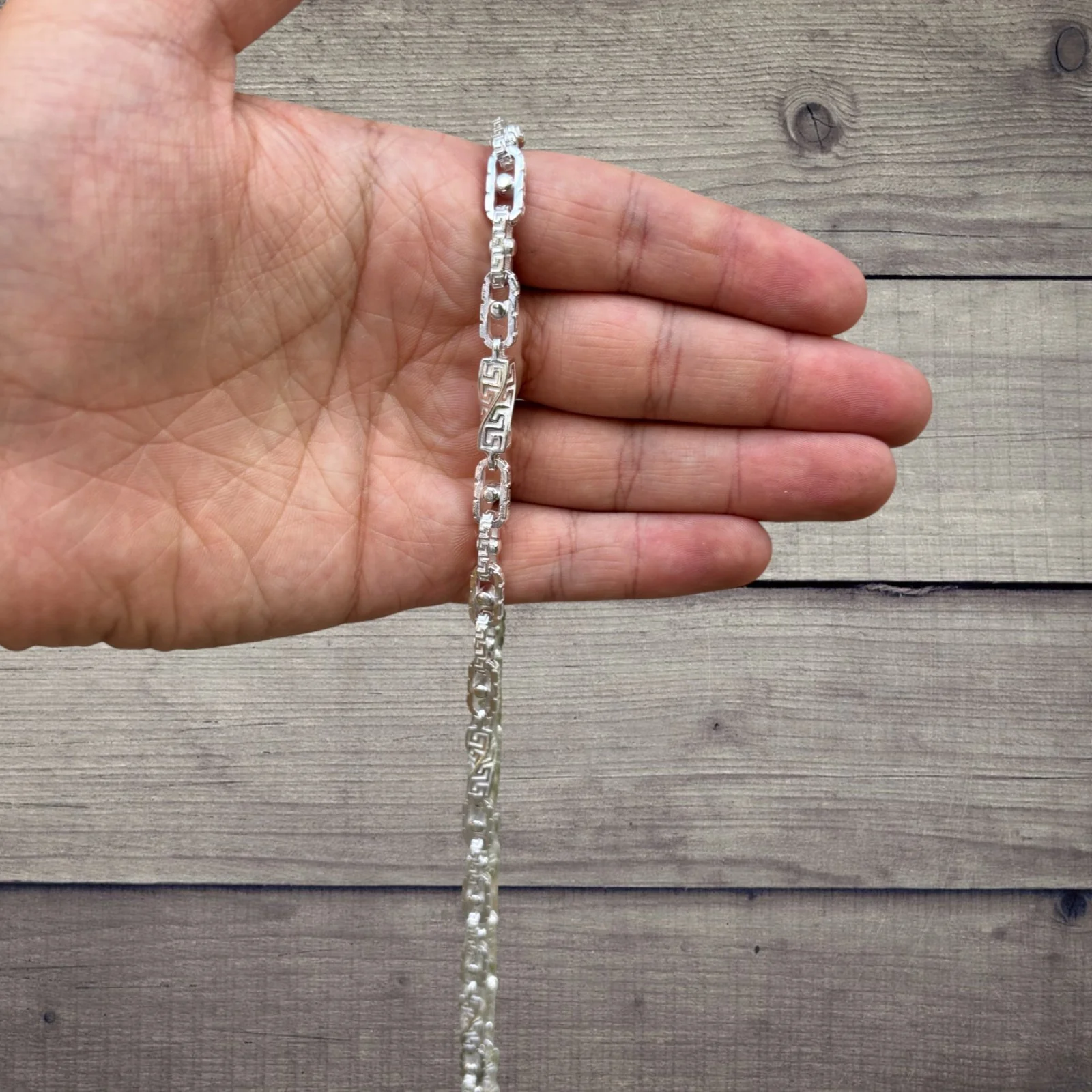 925 Sterling Silver 7.5mm Ferragamo Mariner Chain Necklace - Image 4