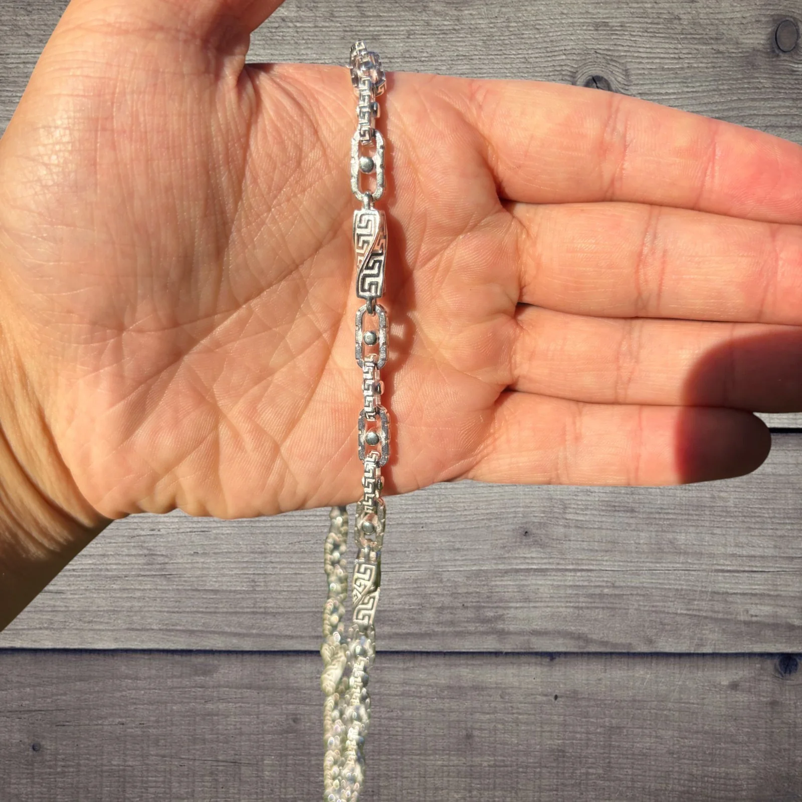 925 Sterling Silver 7.5mm Ferragamo Mariner Chain Necklace - Image 6