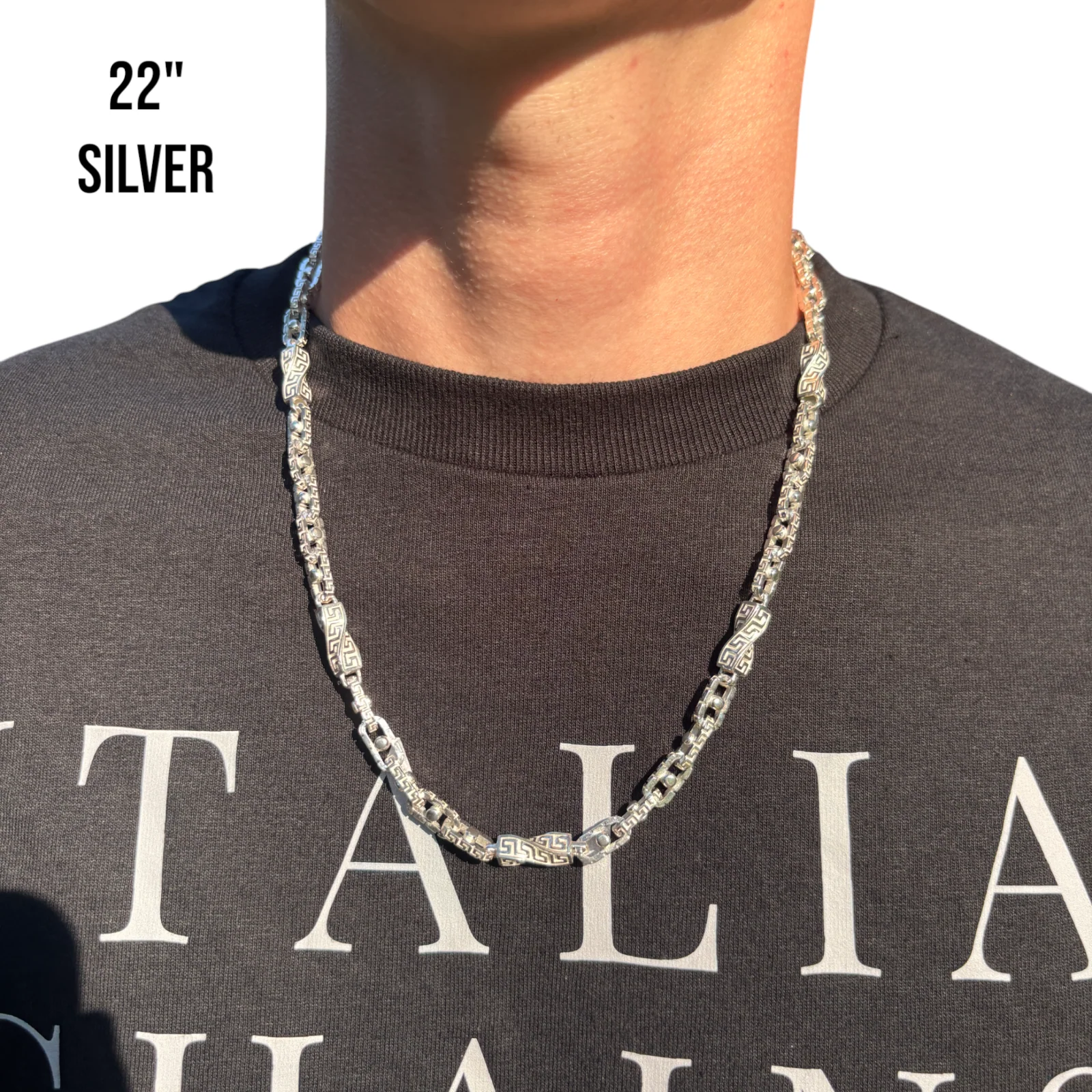925 Sterling Silver 7.5mm Ferragamo Mariner Chain Necklace - Image 8