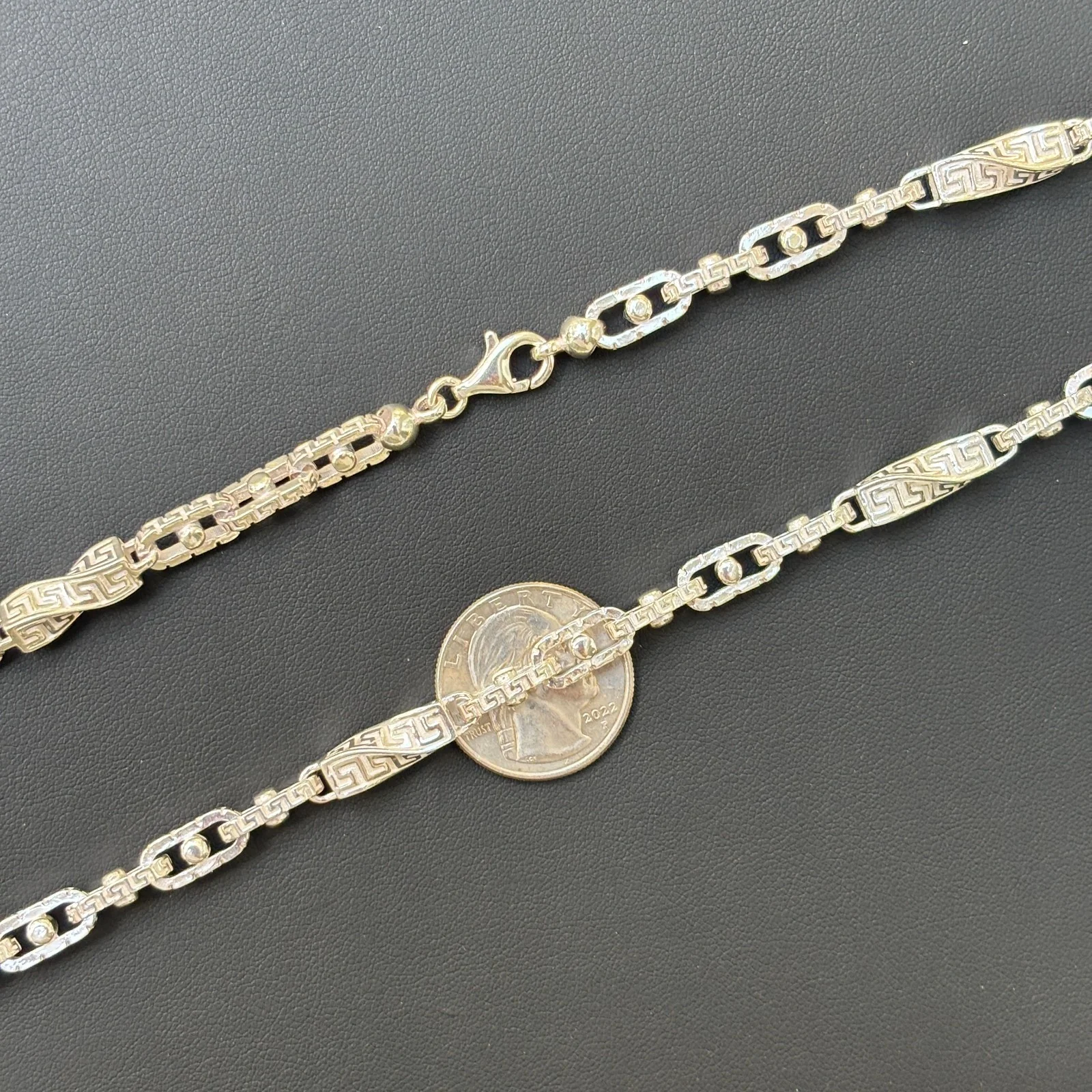 925 Sterling Silver 7.5mm Ferragamo Mariner Chain Necklace - Image 9
