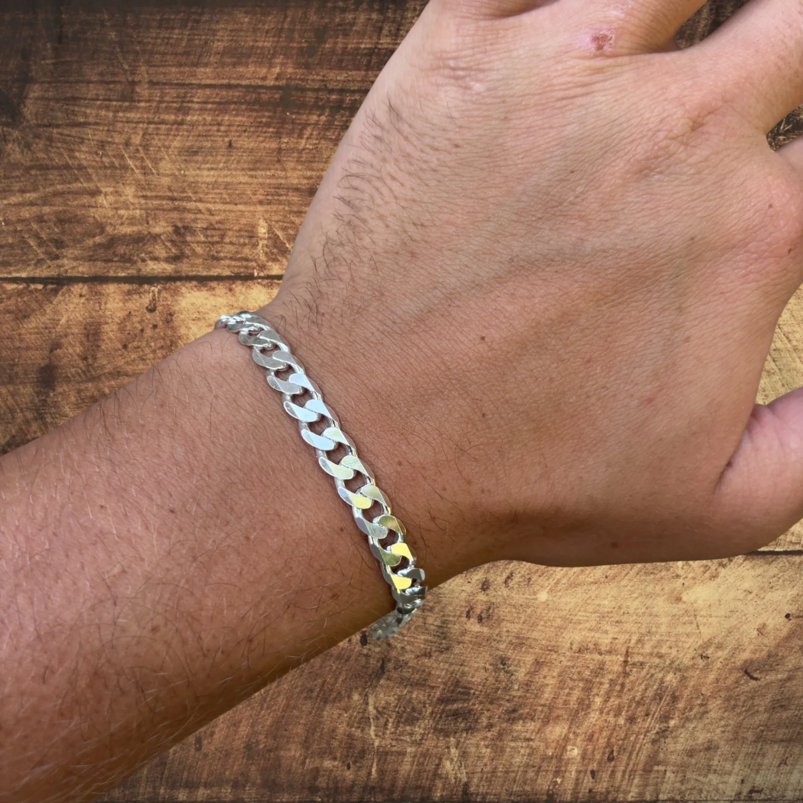 925 Sterling Silver 7mm Curb Bracelet - Image 10