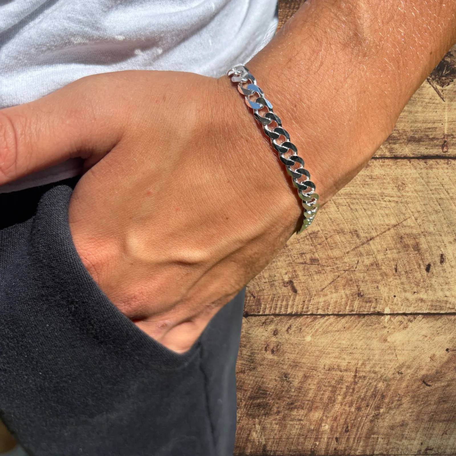 925 Sterling Silver 7mm Curb Bracelet - Image 12