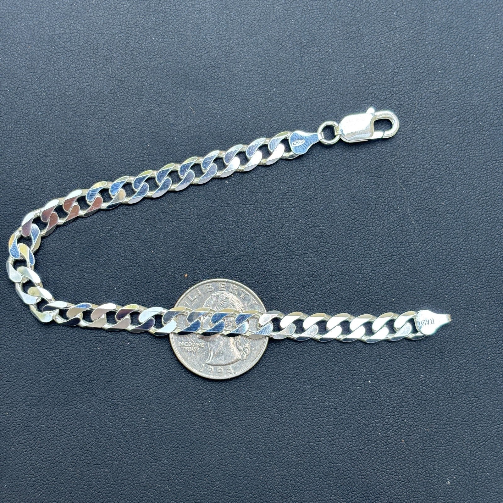 925 Sterling Silver 7mm Curb Bracelet - Image 14