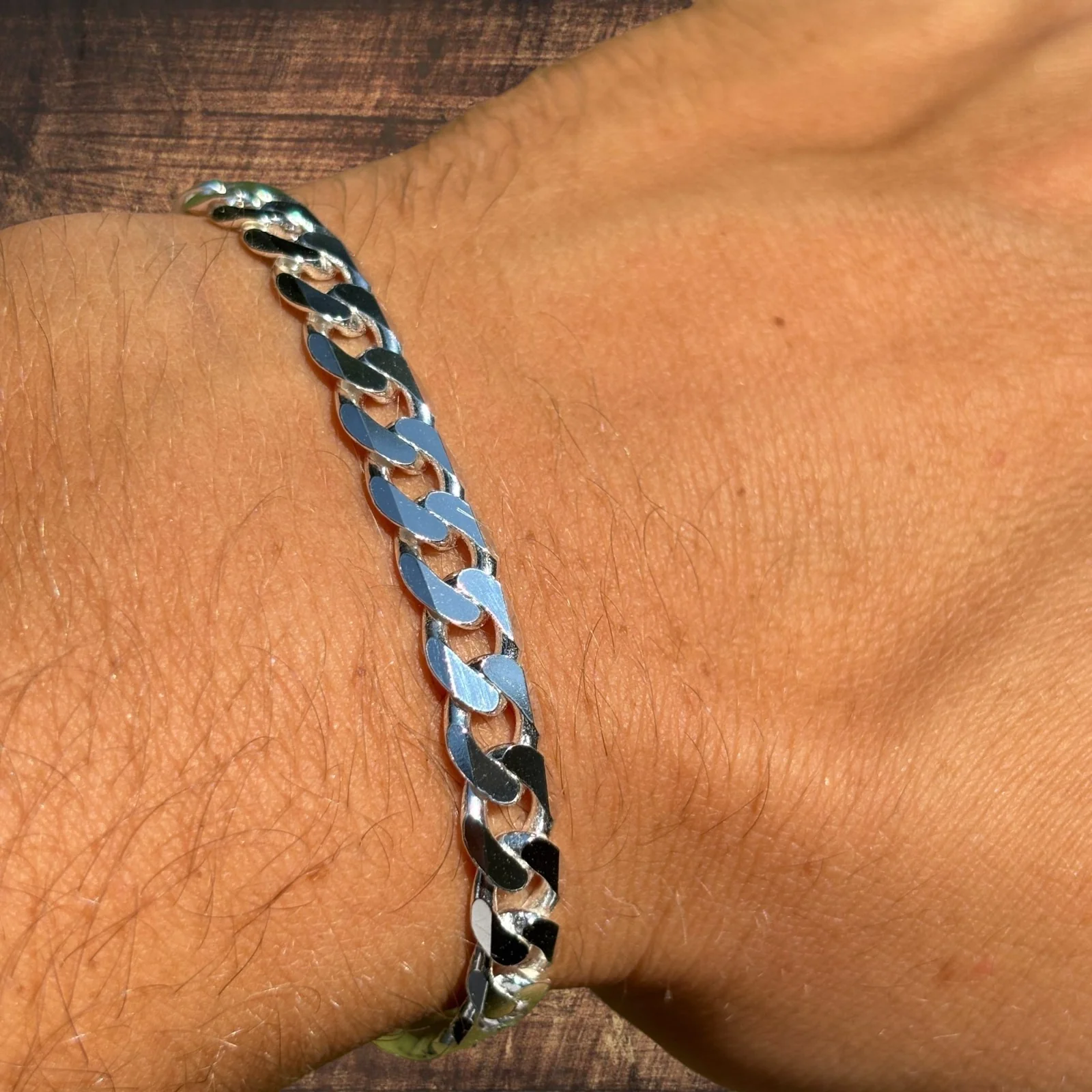 925 Sterling Silver 7mm Curb Bracelet - Image 6