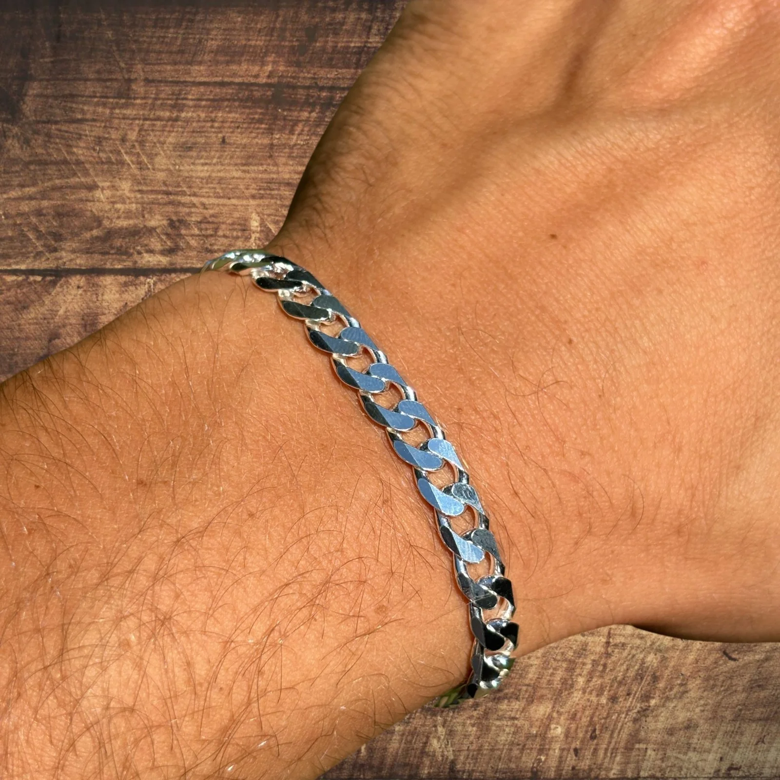 925 Sterling Silver 7mm Curb Bracelet - Image 7